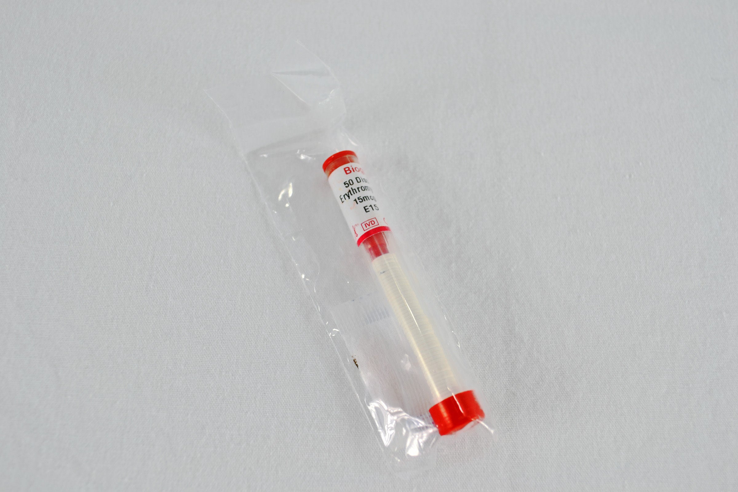 50-Pack Erythromycin 15mcg Sensitivity Testing Discs, 1/4 inch