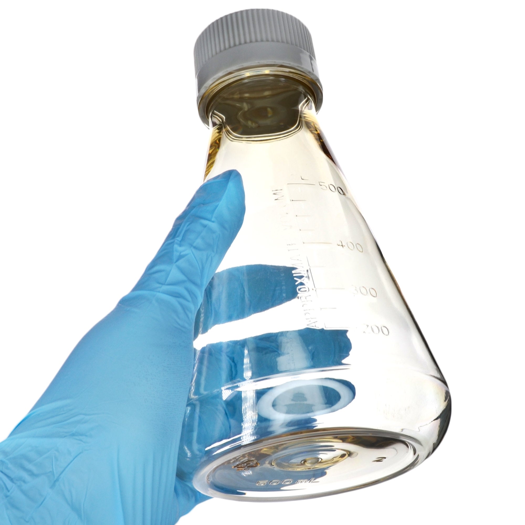 Sterile Non-Vented Flat-Bottom Polycarbonate Erlenmeyer Flask, USP Class VI, 500mL