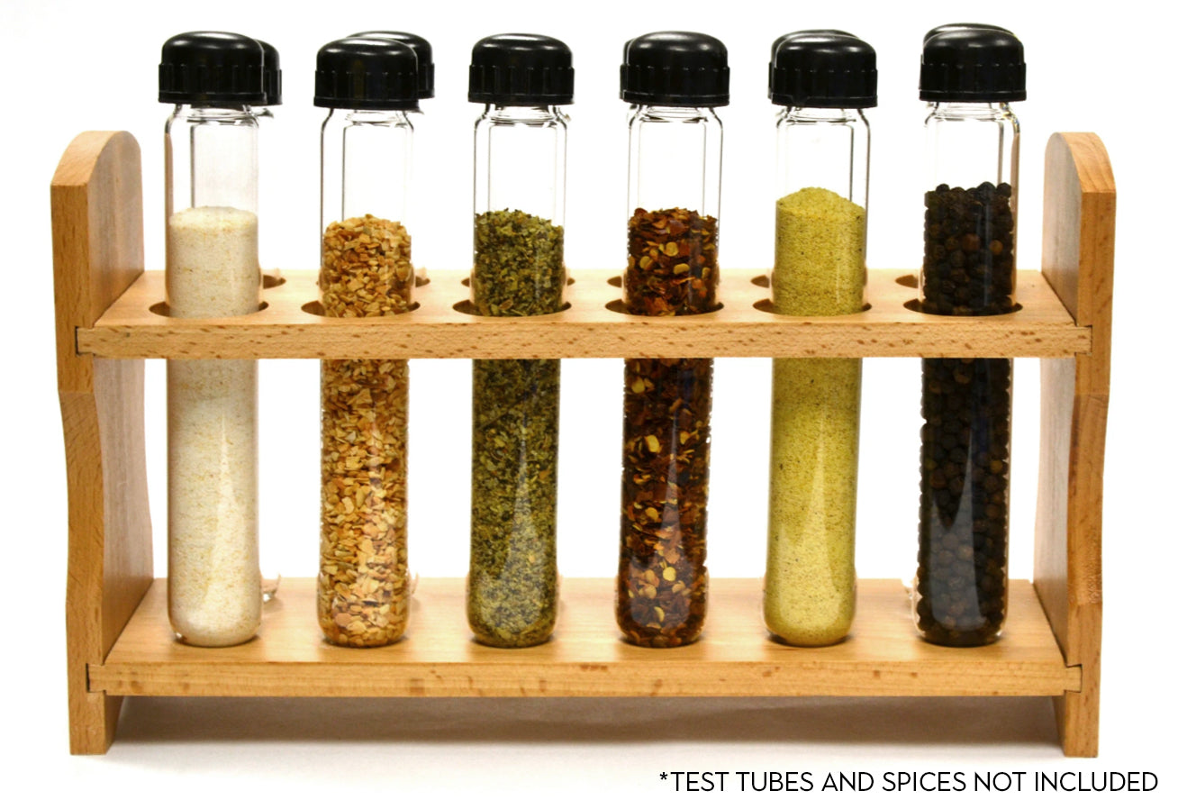 12-Tube Wooden Test Tube Rack, 9" Wide, for 20mm Tubes