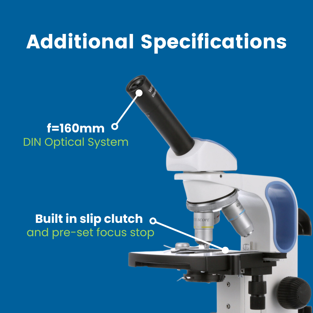 Accu-Scope Monocular Student Compound Microscope, EXM-150-MS, 40-400X (Mechanical Stage)