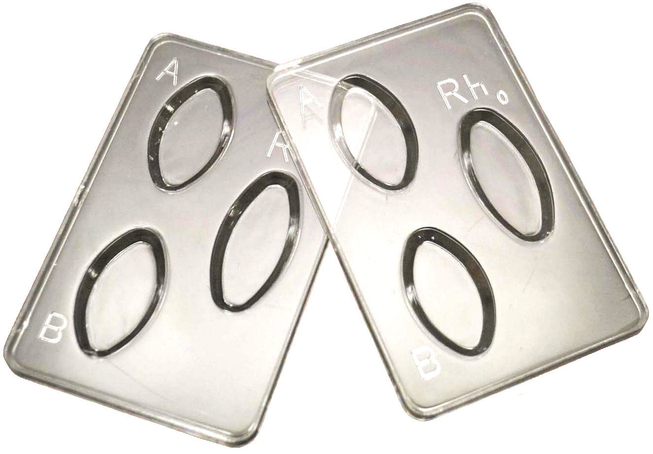 Reusable Styrene Blood Typing Trays, 100-Pack
