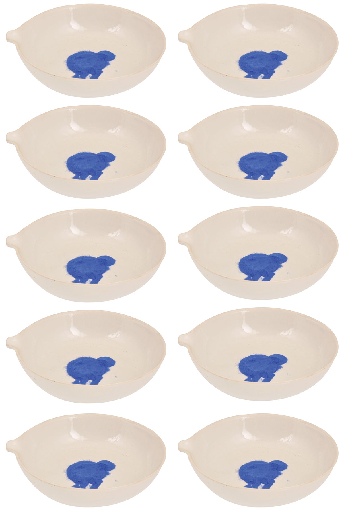 Round Form Borosilicate Glass Evaporating Dish with Spout, 10-Pack