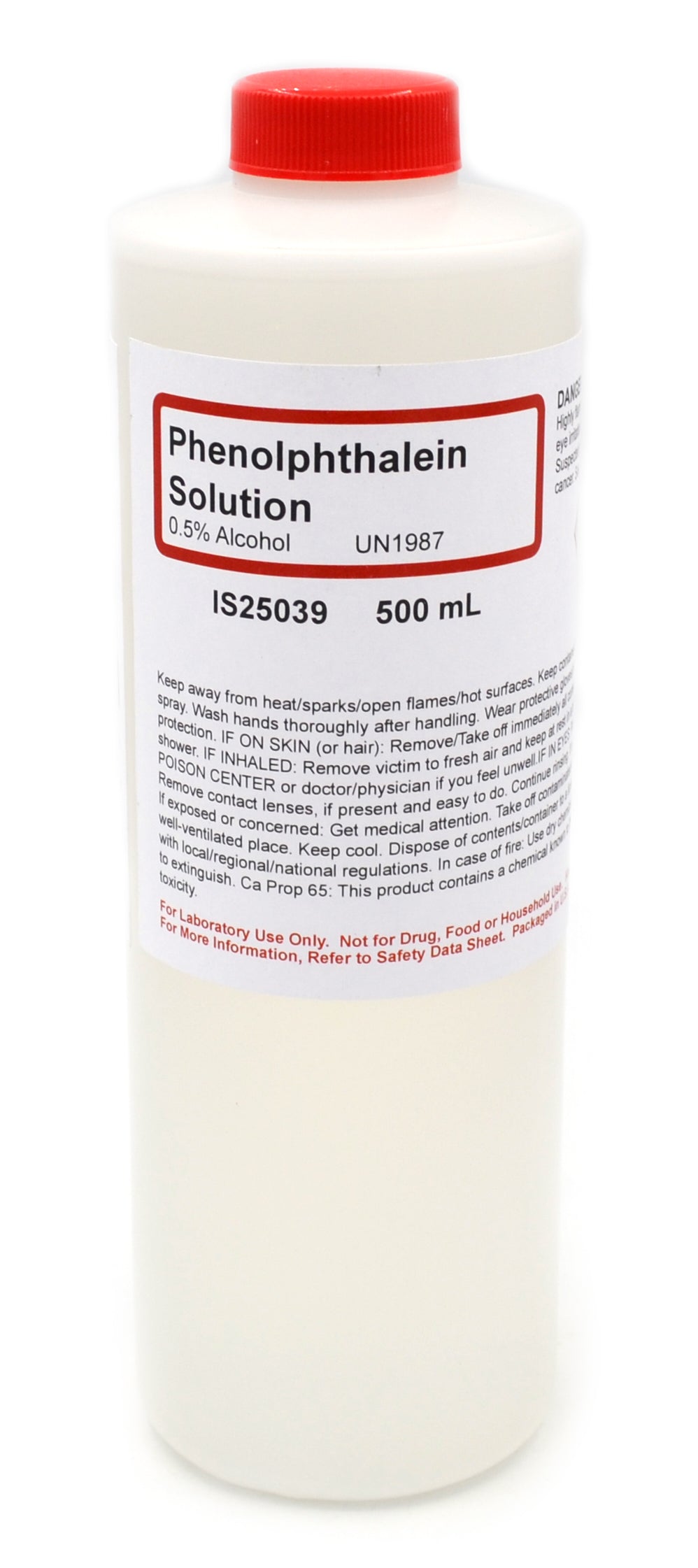 Alcoholic Phenolphthalein Indicator Solution, 0.5%, 500mL