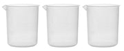 3-Pack Euro Design Polypropylene Beakers with Raised Graduations and Tapered Spout, 1000mL