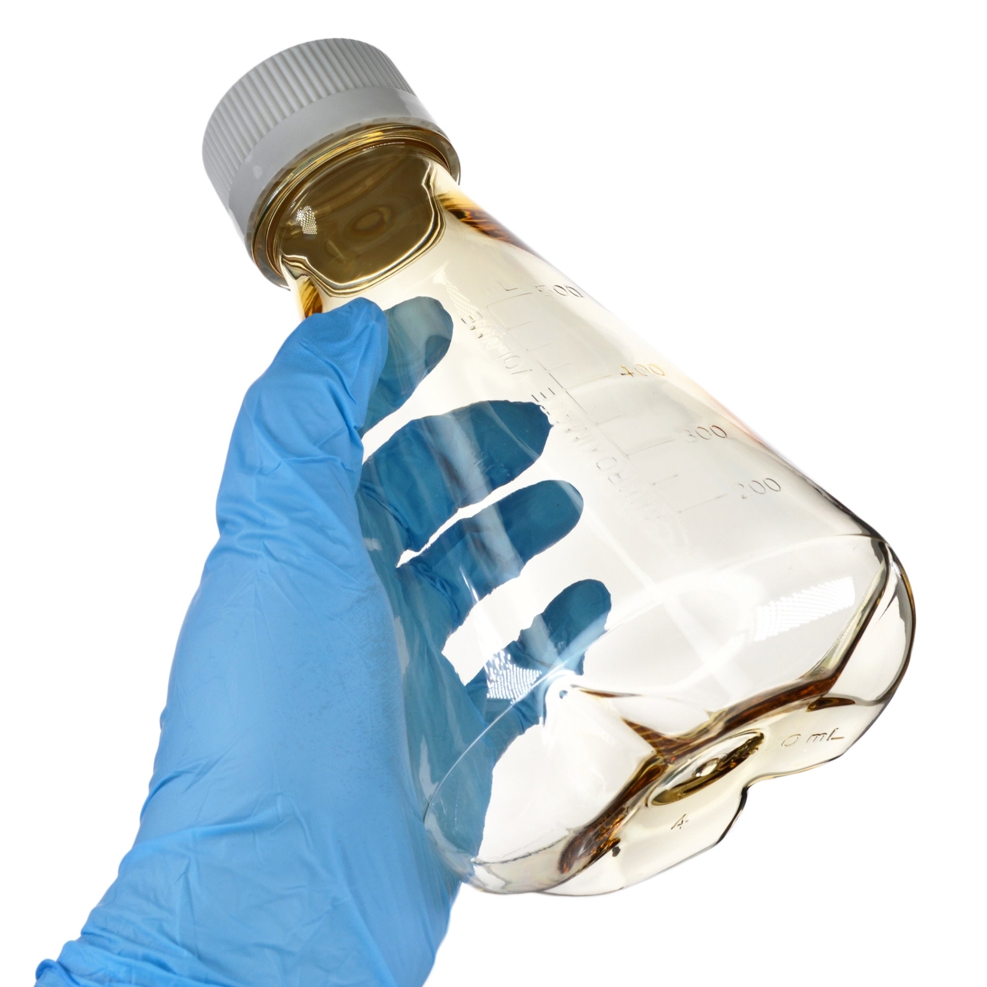 Sterile Vented Baffled-Bottom Polycarbonate Erlenmeyer Flask, USP Class VI, 500mL