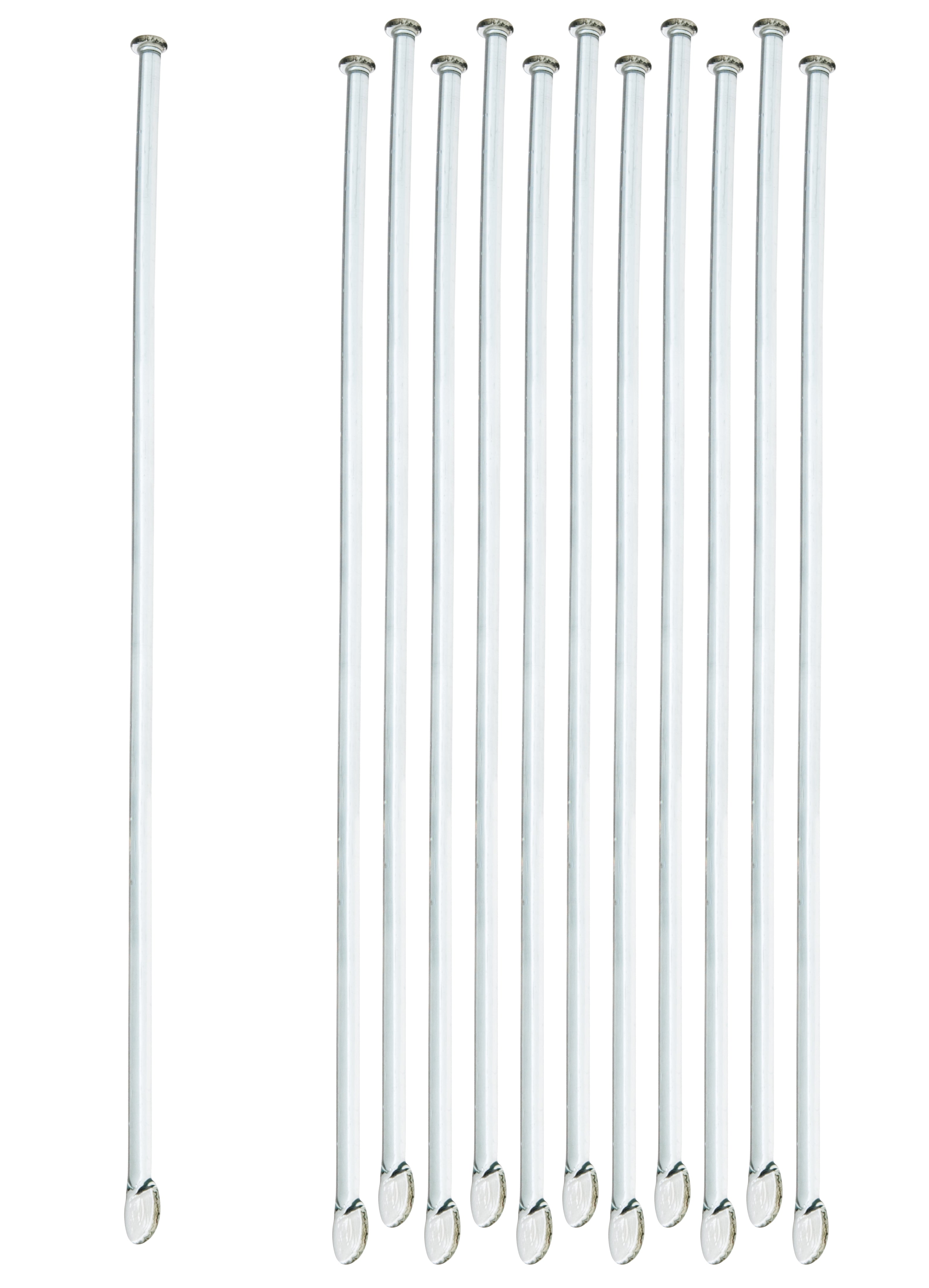 Borosilicate Glass Stirring Rod with Spade and Button Ends, 10-Pack