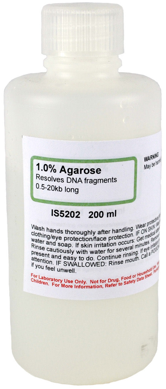 1.0% Agarose for Gel Electrophoresis of 0.5-20kb DNA Fragments, 200mL