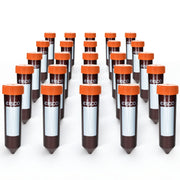 25-Pack Non-Sterile Amber Polypropylene Centrifuge Tubes with Flat Cap, 50mL