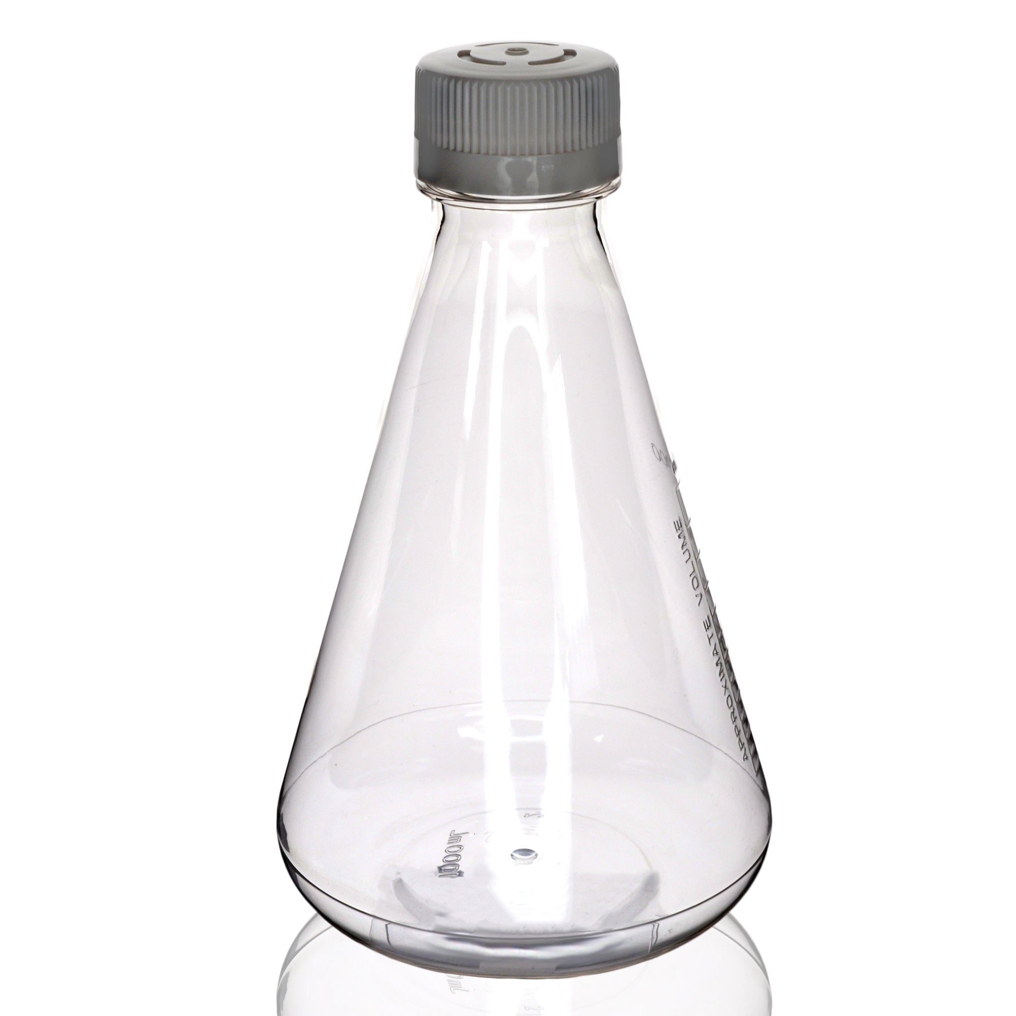 Sterile Vented Flat-Bottom PETG Erlenmeyer Flask, USP Class VI, 1L