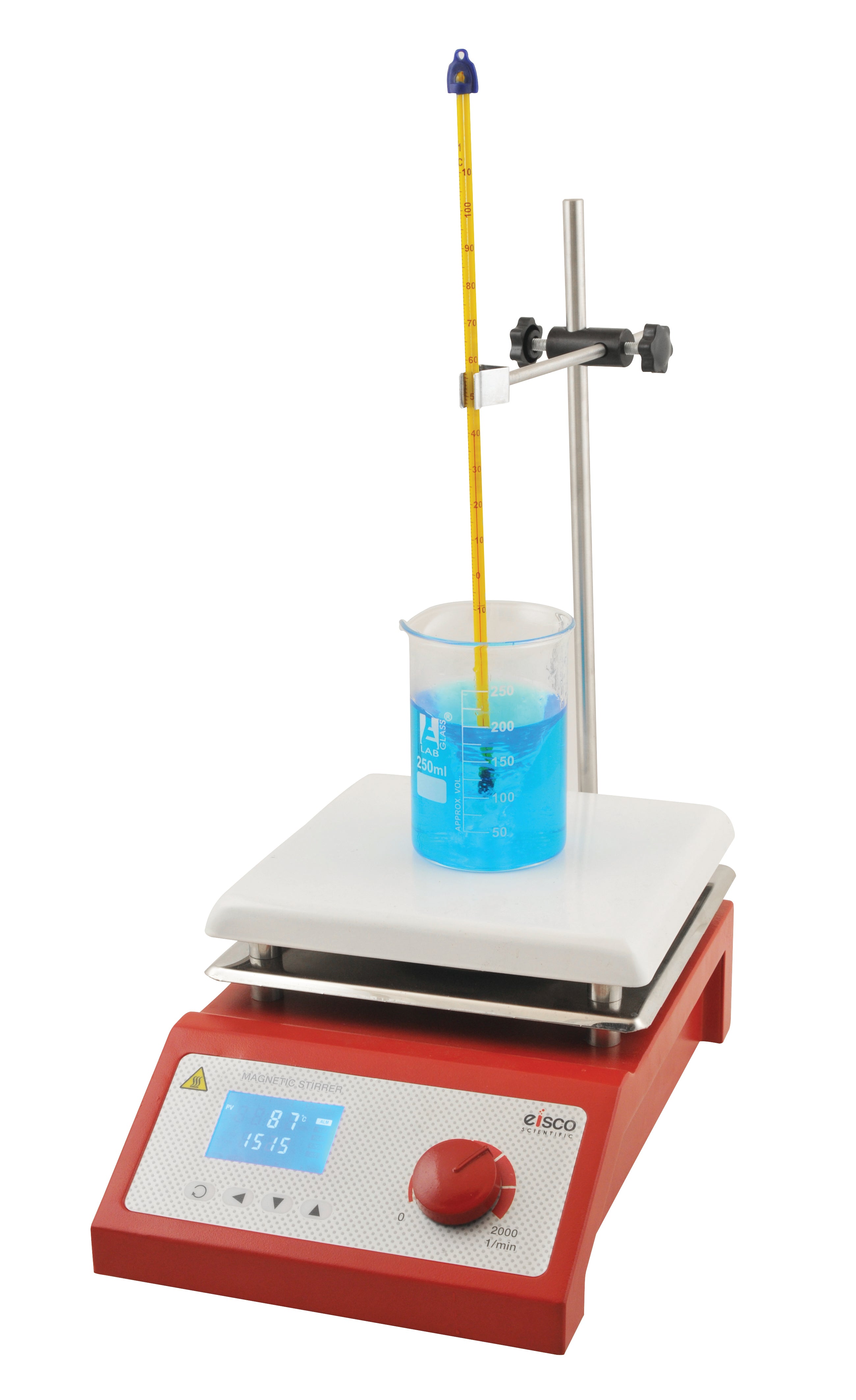Digital Magnetic Stirrer Hot Plate with 7 x 7" Ceramic Top, 5000mL, 400°C