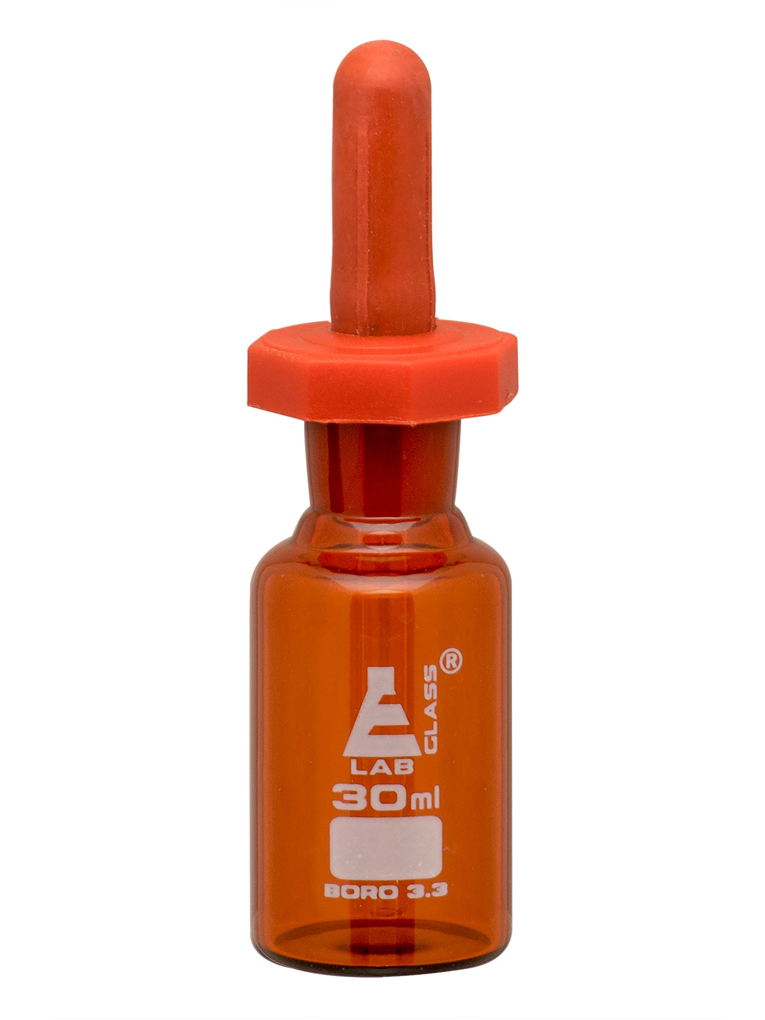 Amber Borosilicate Glass Dropping Bottle, Octagonal