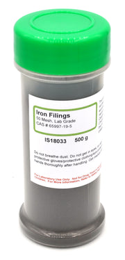 Laboratory Grade Coarse Iron Filings, 500g
