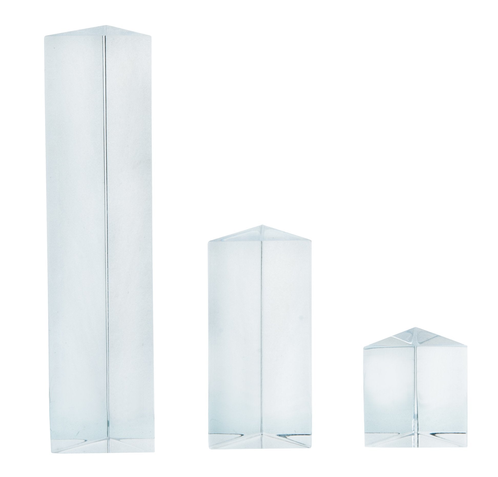 18-Piece Equilateral Acrylic Prism Classroom Set (1", 2", 4" Lengths)