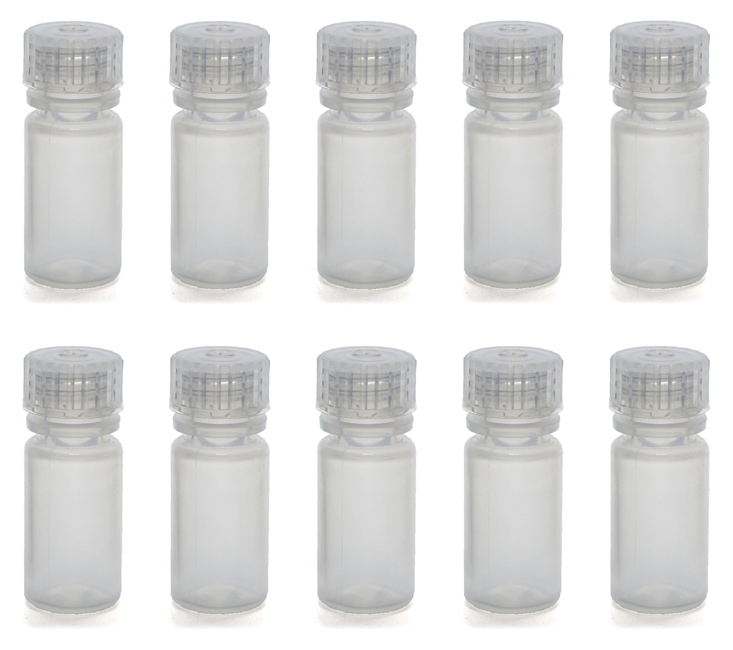 10-Pack Rigid Polypropylene Narrow Mouth Reagent Bottles with Screw Cap, 4mL