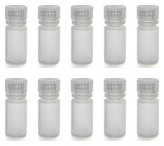 10-Pack Rigid Polypropylene Narrow Mouth Reagent Bottles with Screw Cap, 4mL