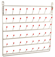 48-Peg Wall-Mounted Vinyl-Coated Steel Draining Rack