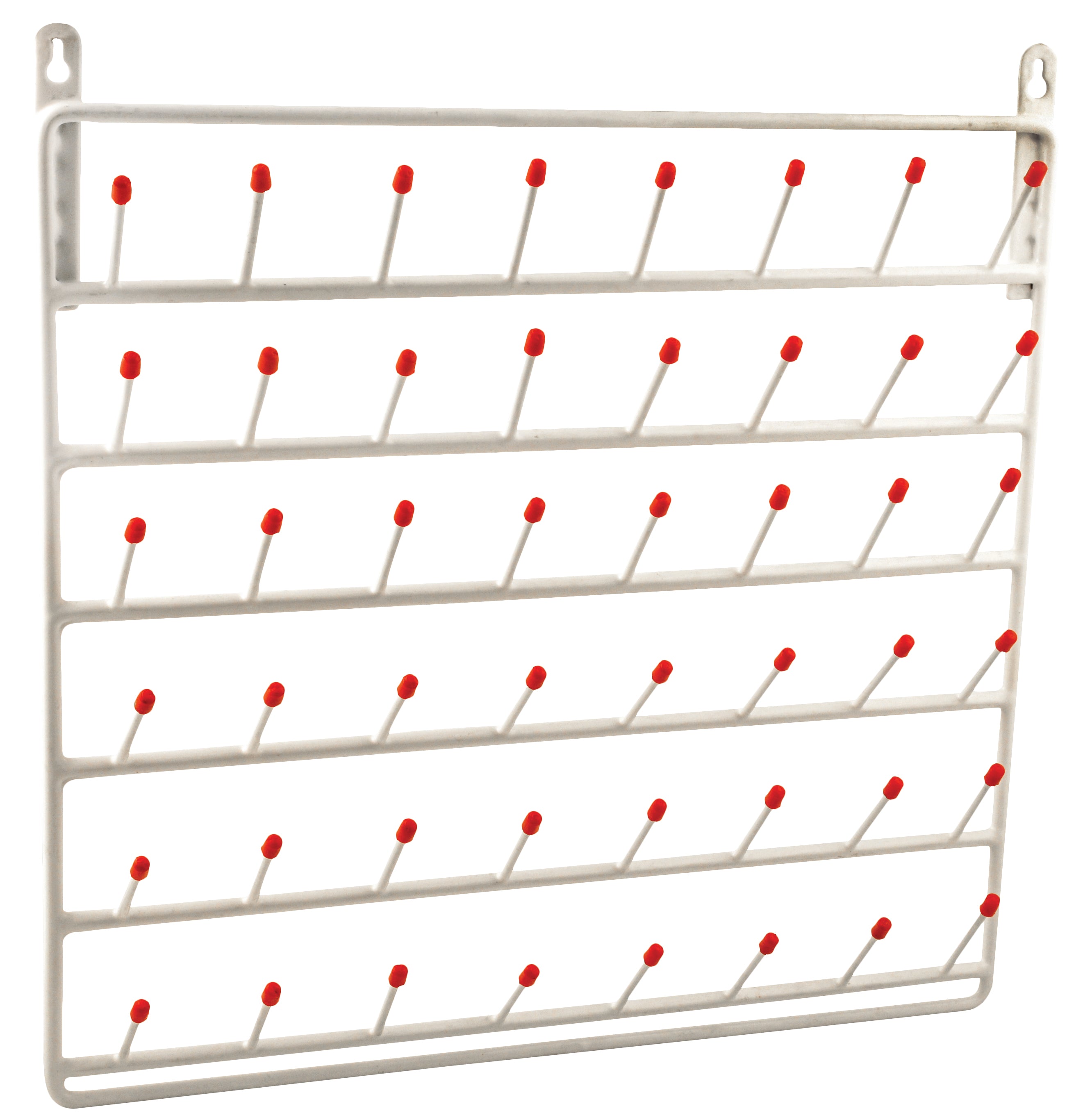 48-Peg Wall-Mounted Vinyl-Coated Steel Draining Rack
