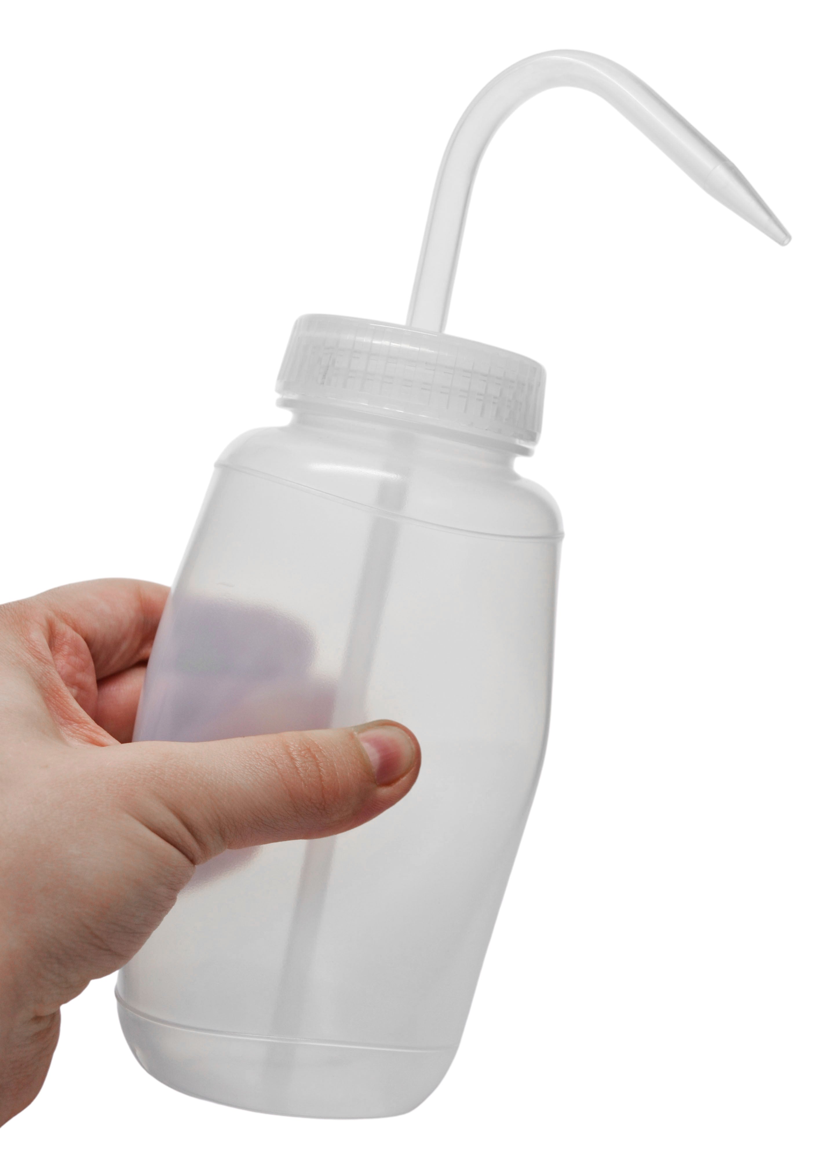 Translucent Vented Wide Mouth LDPE Squeeze Rinse Bottle, Unlabeled, 500mL