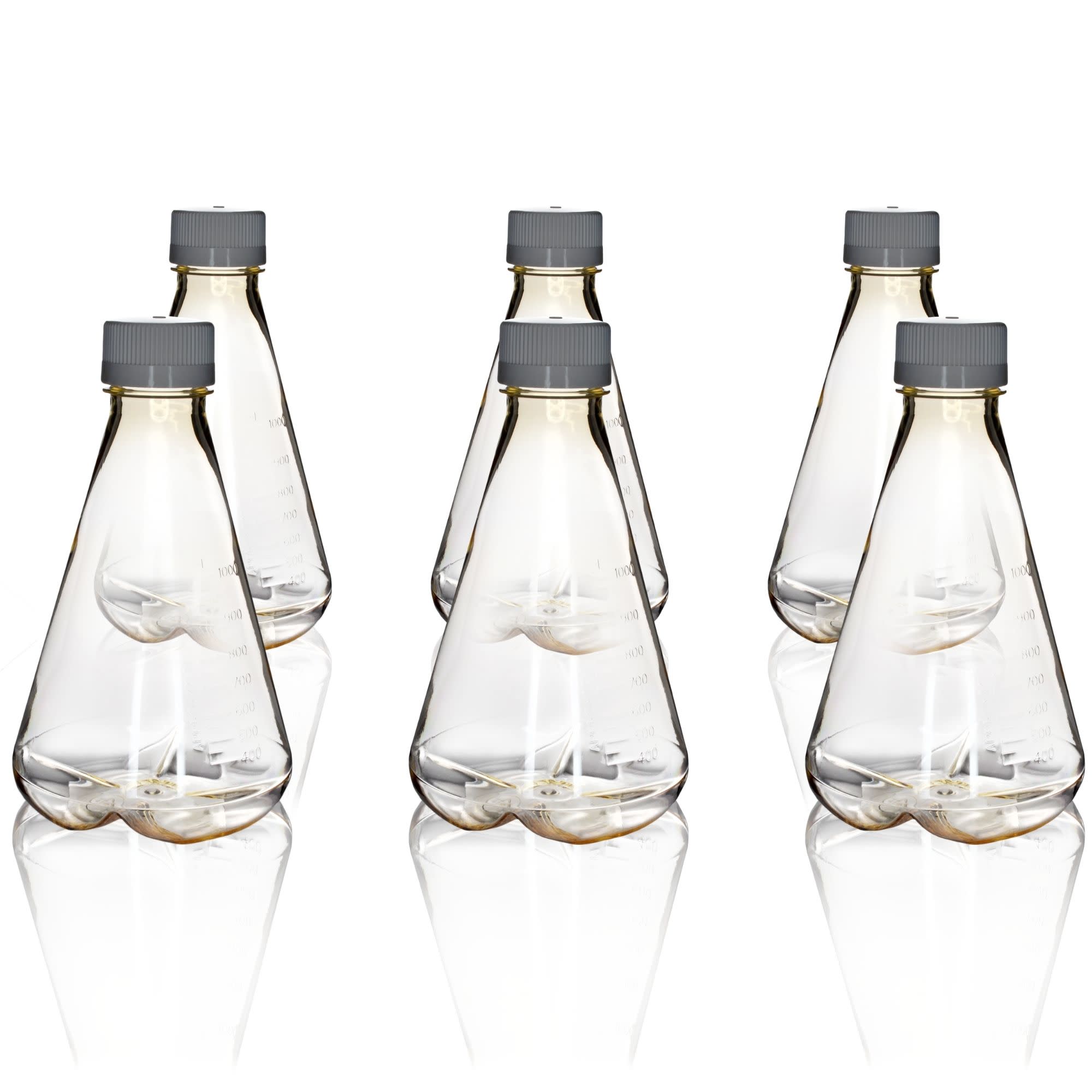 Sterile Polycarbonate Erlenmeyer Flask with Baffled Bottom, 1L