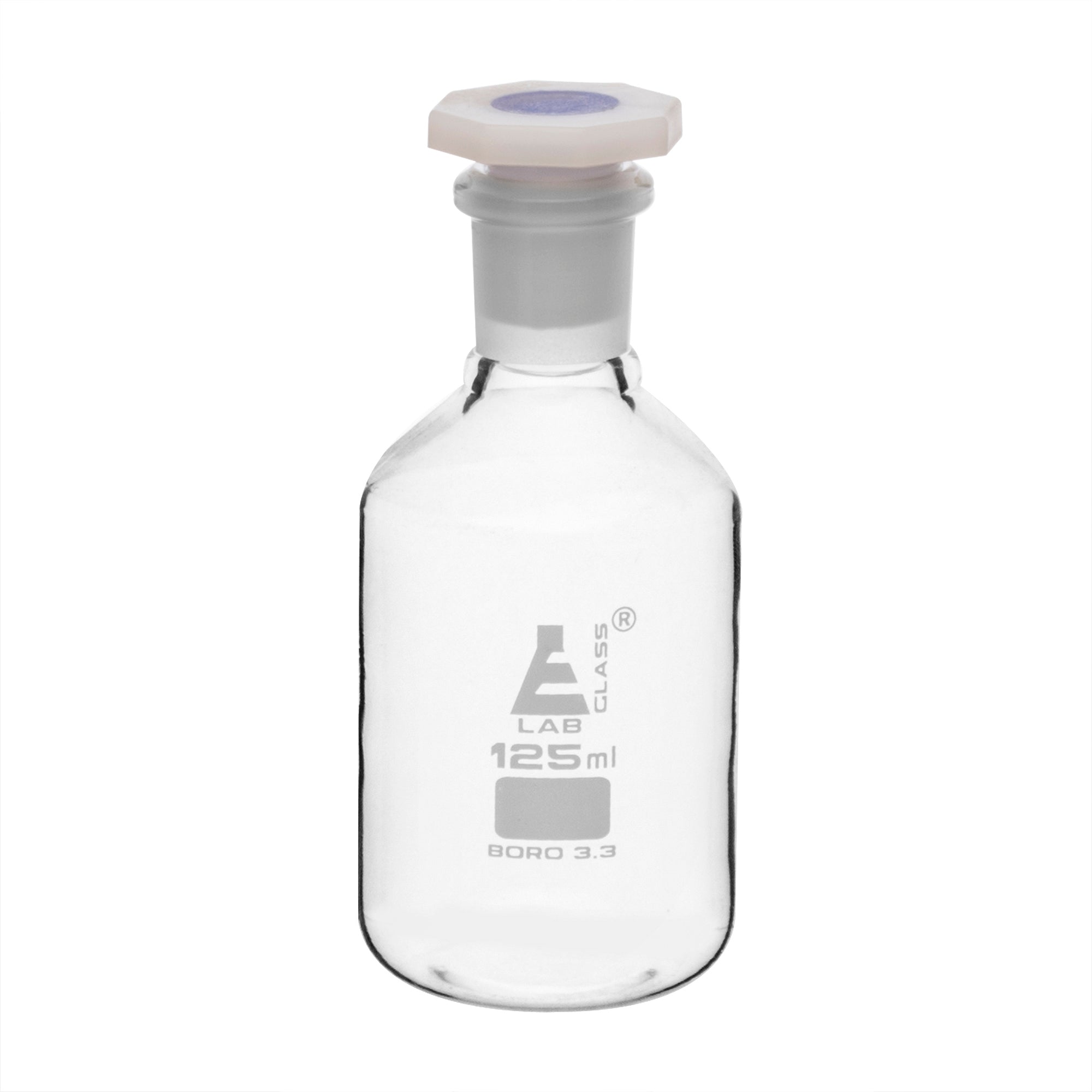 Borosilicate Glass Reagent Bottle with Acid-Proof Polypropylene Stopper