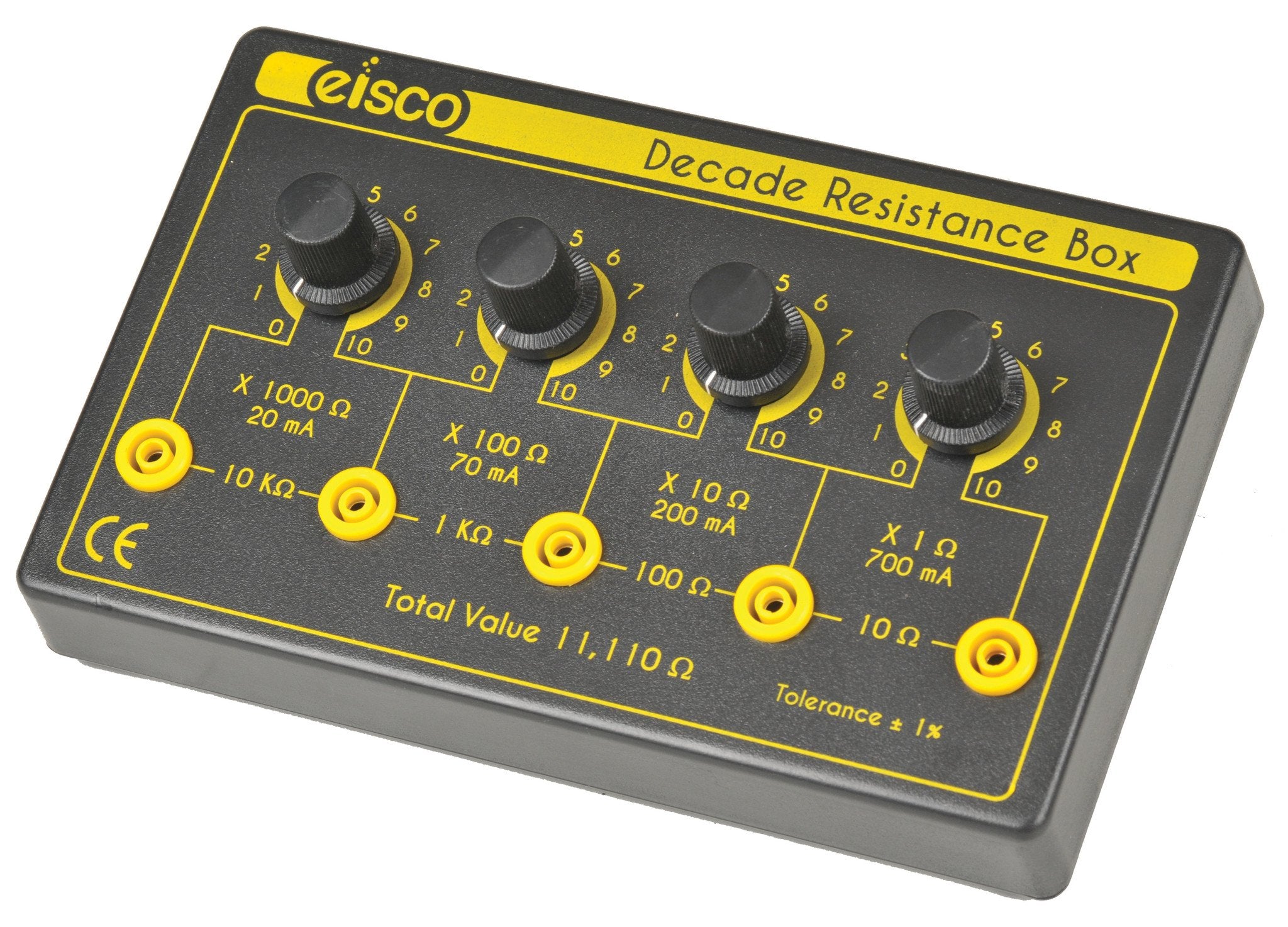 Decade Resistance Box, 4 Decades, 0-11,110 Ohms