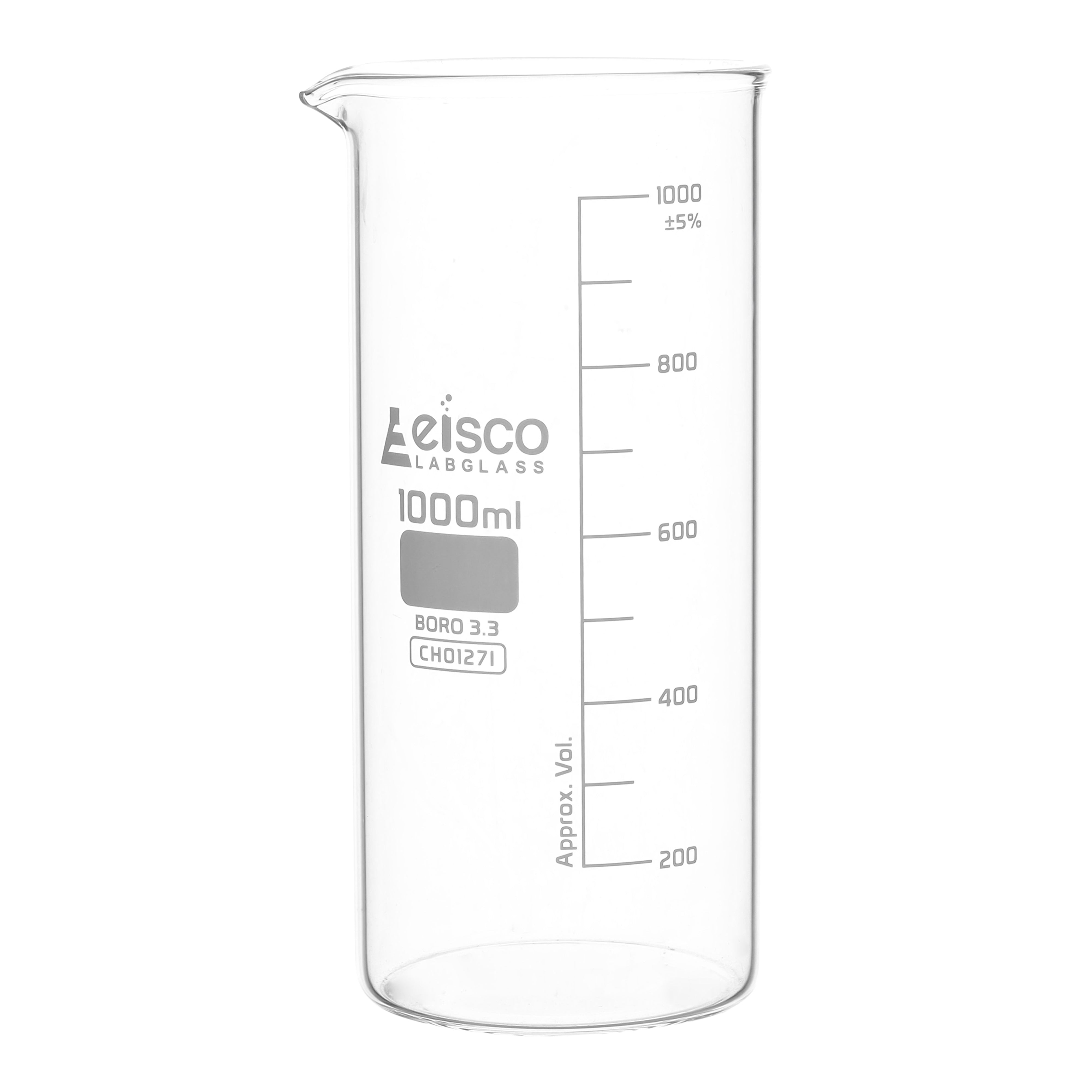 Beaker, 1000ml - Tall Form - Graduated - Borosilicate Glass