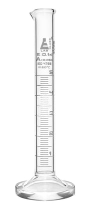 Class A Borosilicate Glass Graduated Cylinder with Round Base, White Graduations