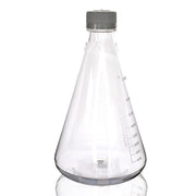 Sterile Vented Flat-Bottom PETG Erlenmeyer Flask, USP Class VI, 2L
