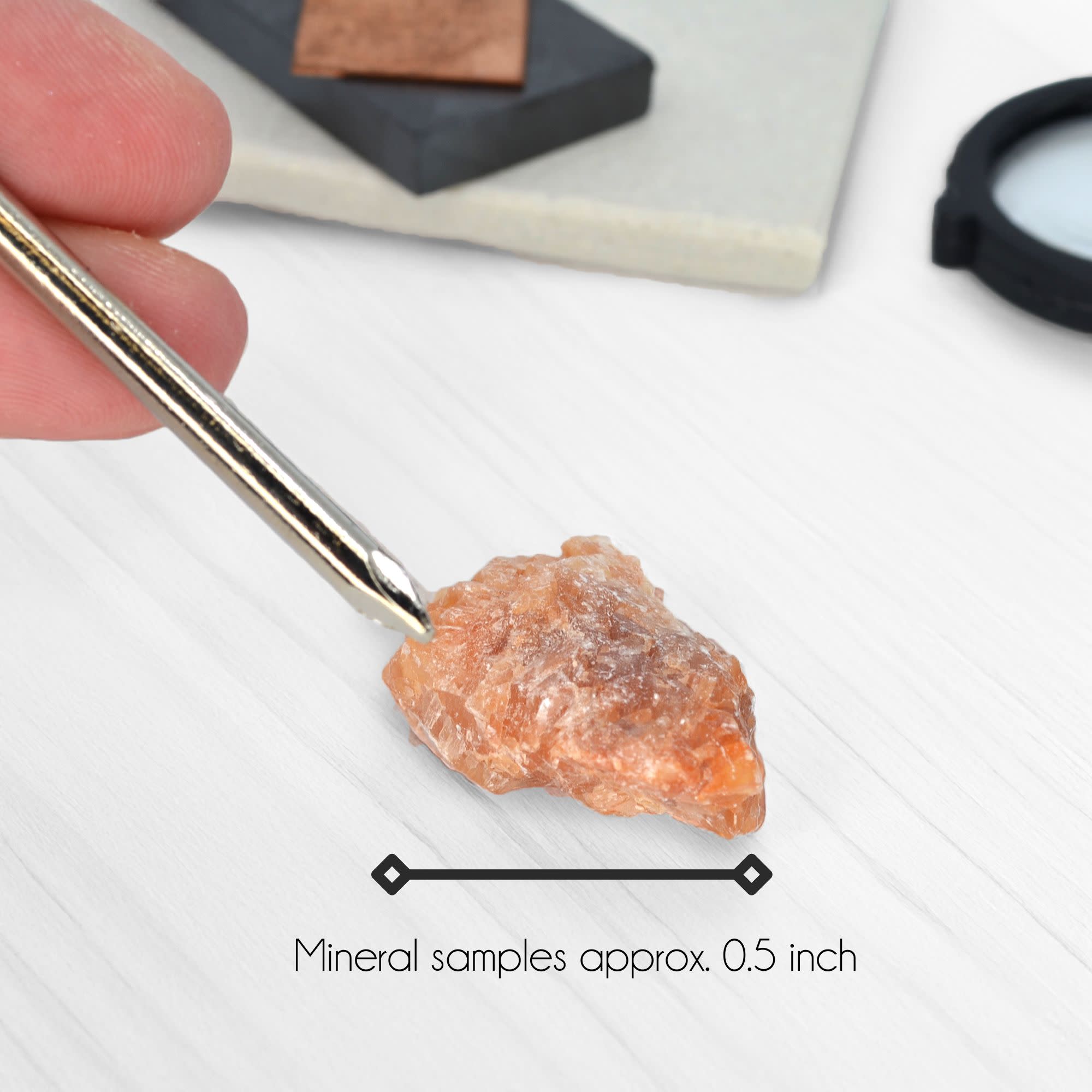 Mineral Identification Kit with 9 Specimens and Testing Tools
