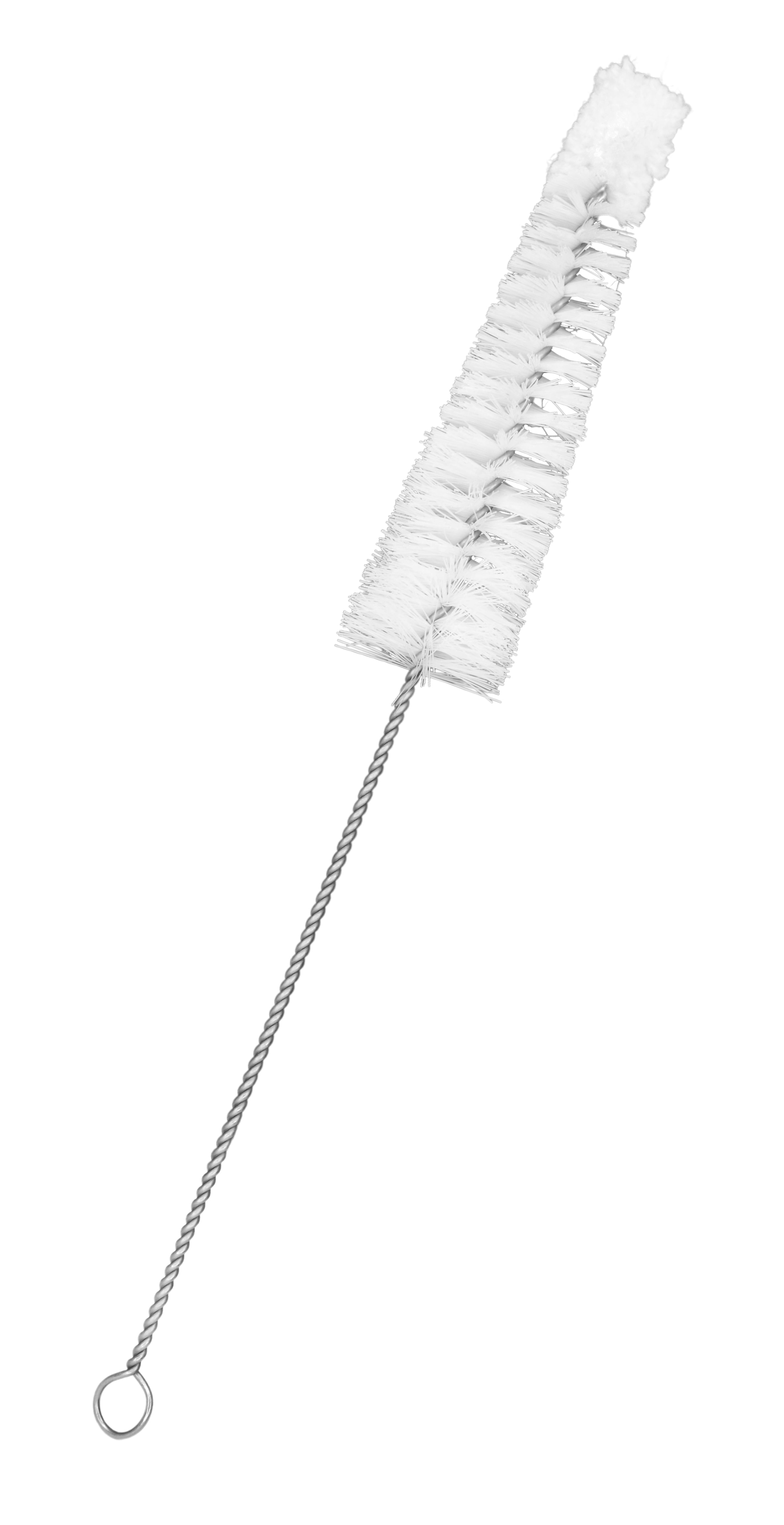 8.75" Tapered Nylon Cleaning Brush with Cotton Tip for 0.5-0.75" Tubes