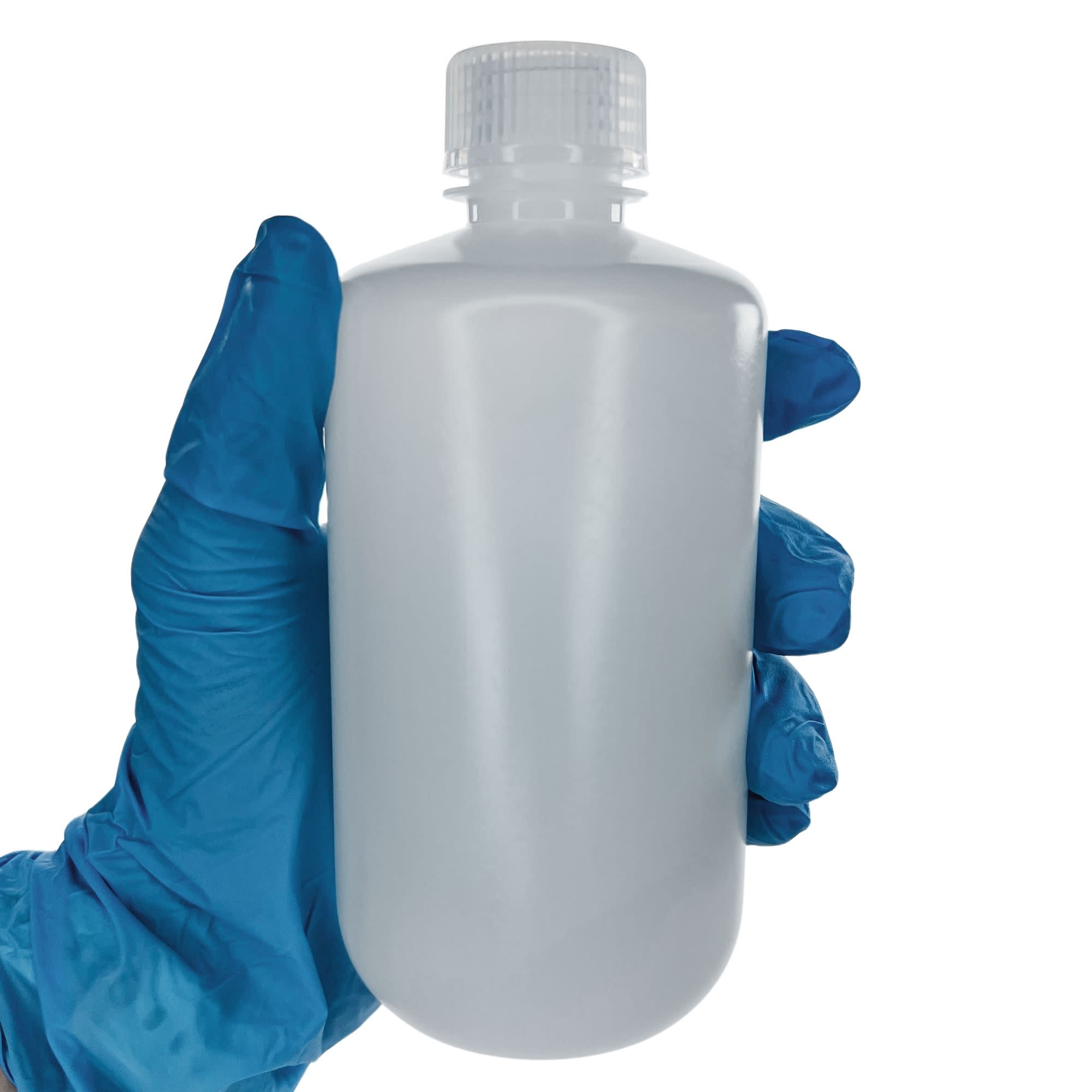 250-Bulk Pack Translucent Narrow Mouth HDPE Reagent Bottles with PP Caps, 250mL, -100 to 120°C