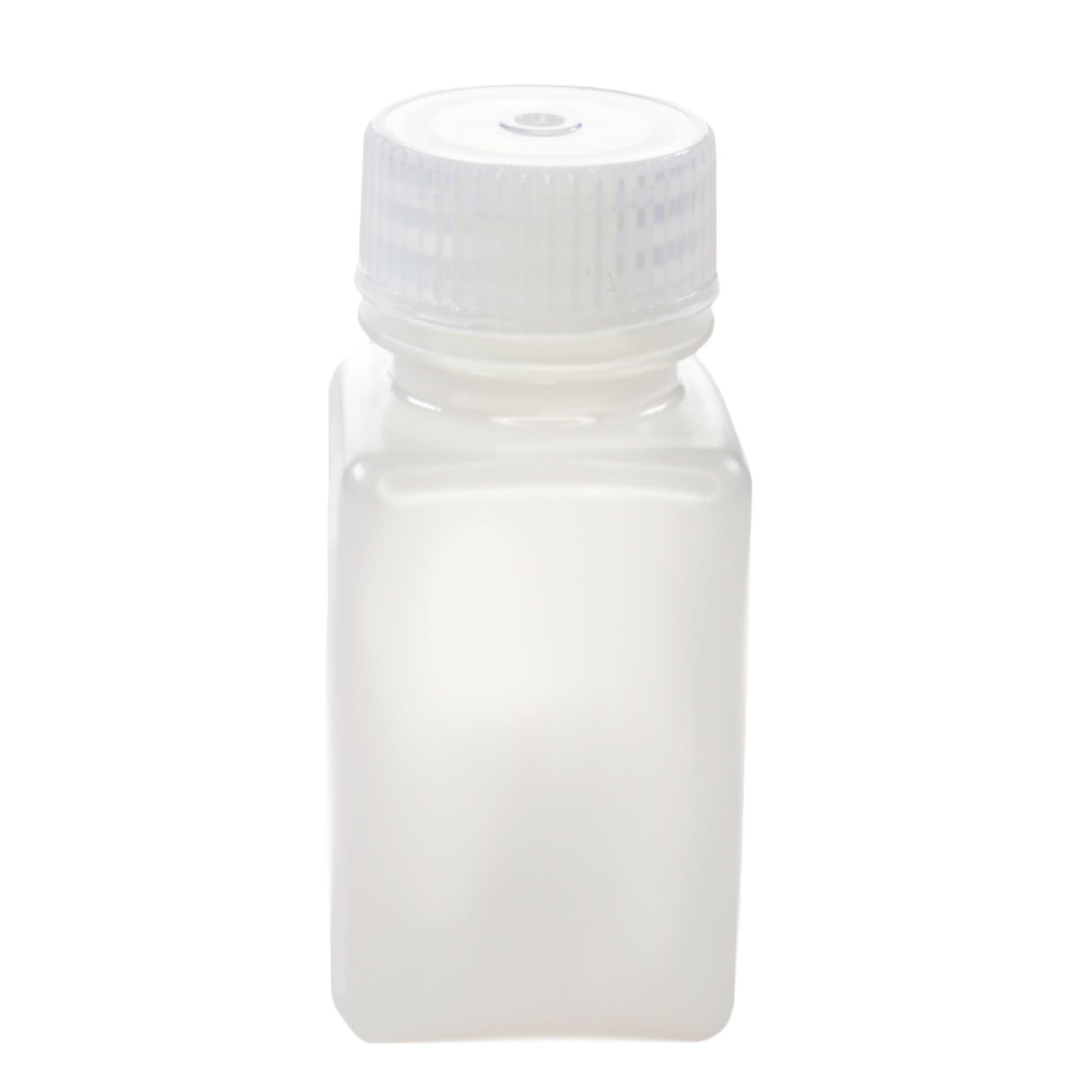 12-Pack Translucent Wide Mouth Square HDPE Reagent Bottles with PP Caps, 60mL, -100 to 120°C