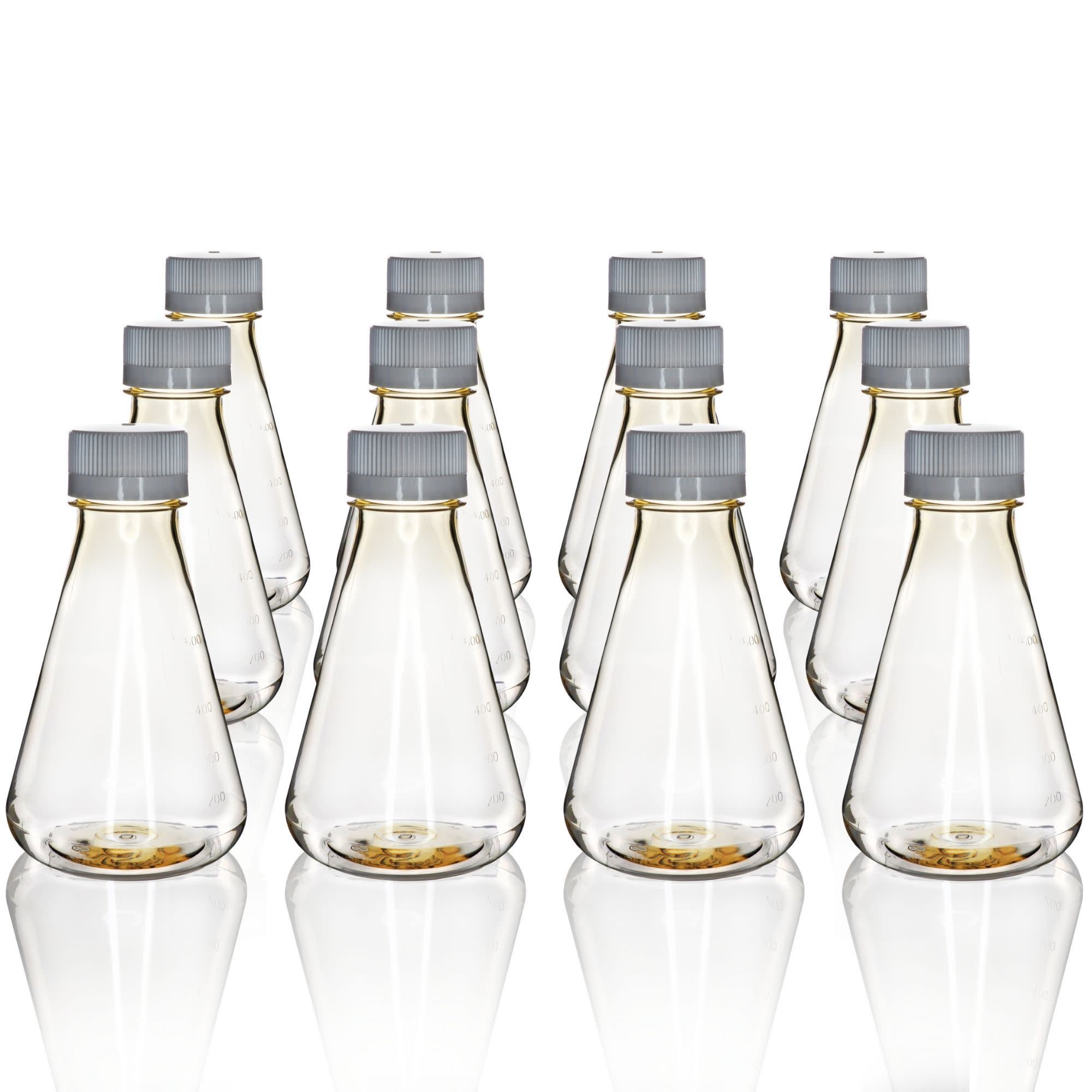 Sterile Flat Bottom Polycarbonate Erlenmeyer Flask, 12-Pack