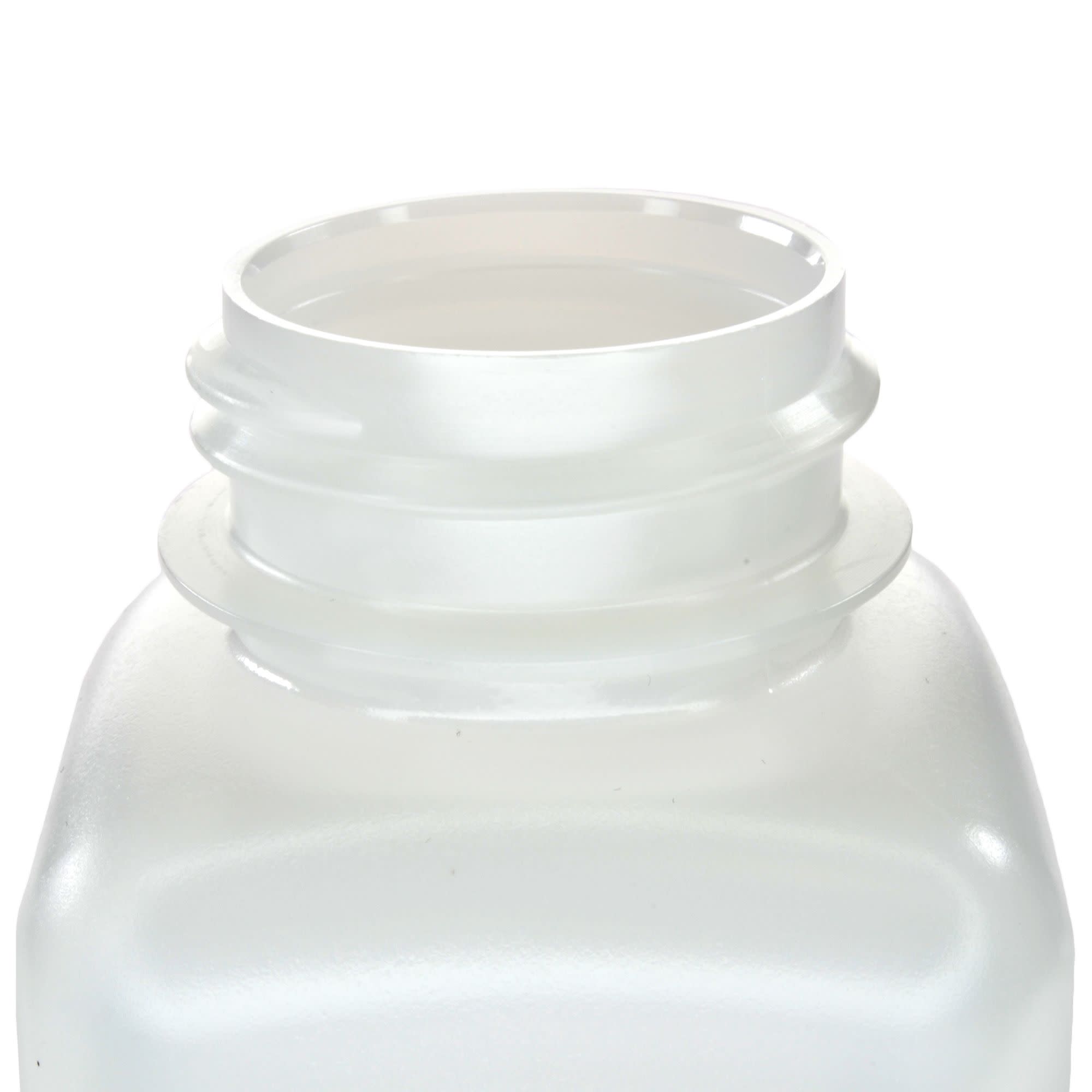 12-Pack Translucent Wide Mouth Square HDPE Reagent Bottles with PP Caps, 250mL, -100 to 120°C