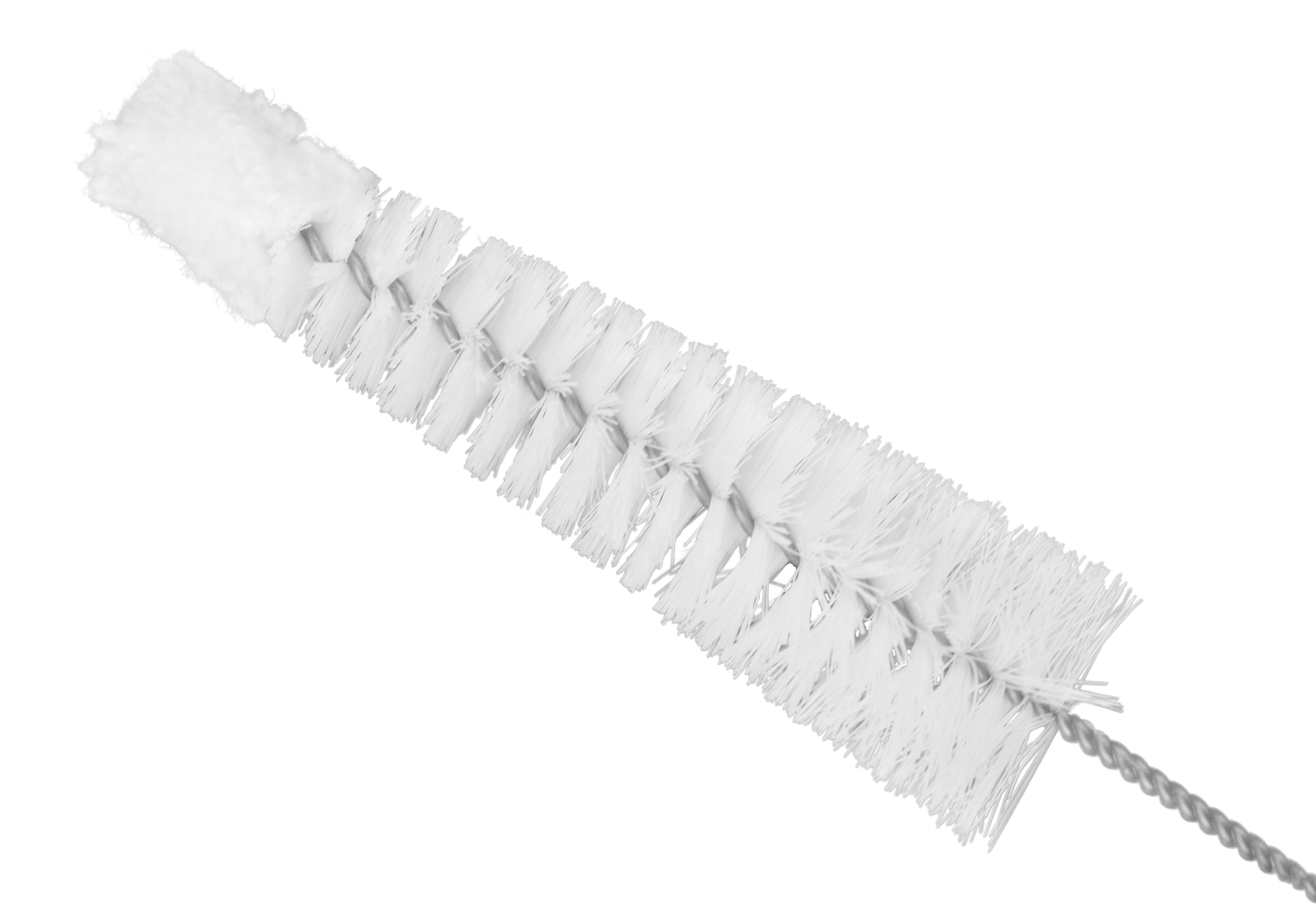 8.75" Tapered Nylon Cleaning Brush with Cotton Tip for 0.5-0.75" Tubes