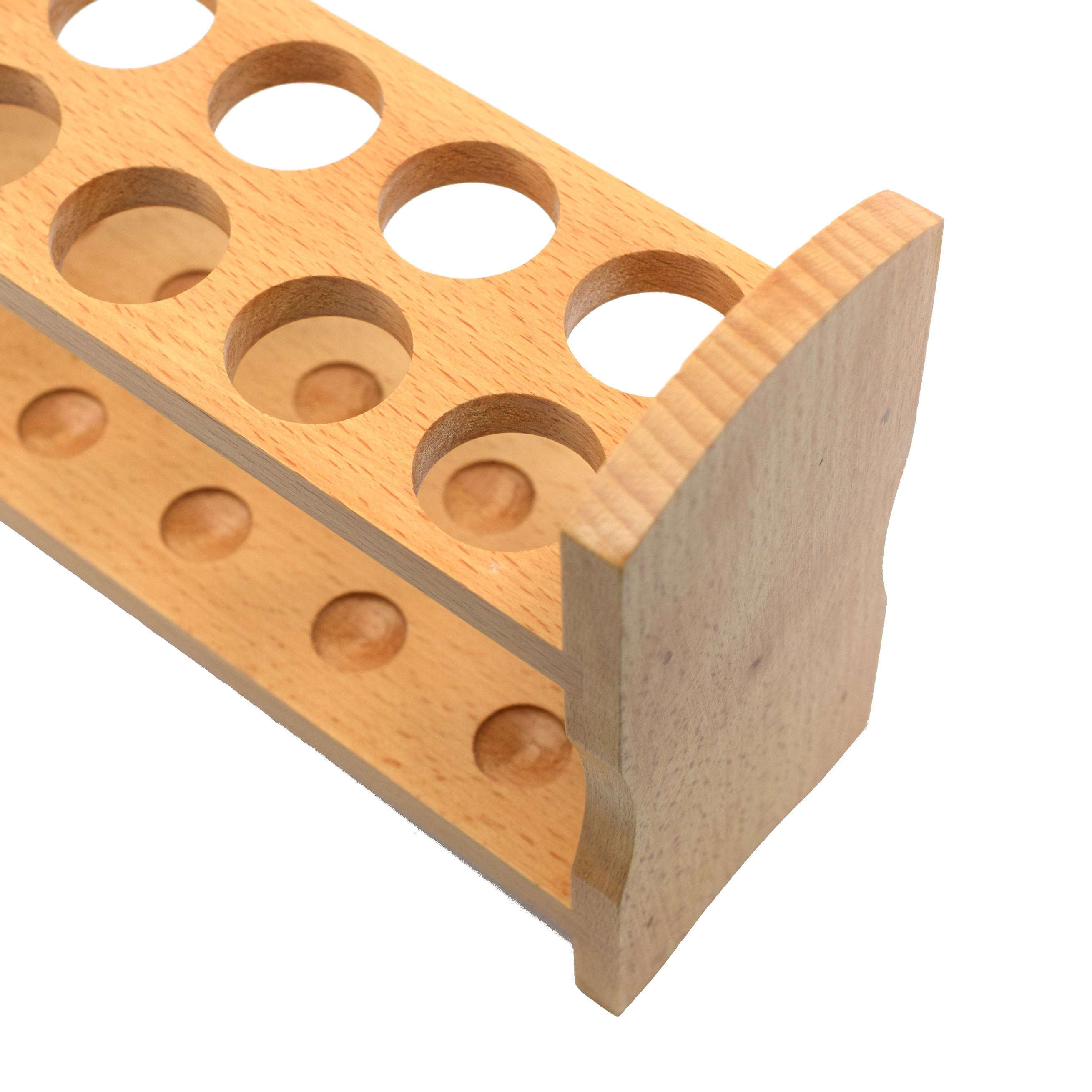 Premium Beech Wood Test Tube Rack for 12 Tubes, 28mm
