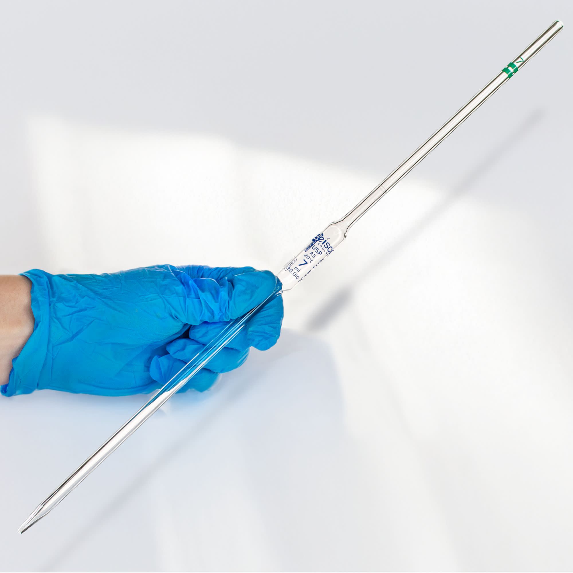 Class AS USP Bulb Pipette with Single Mark and Certificate, 7mL, Borosilicate Glass