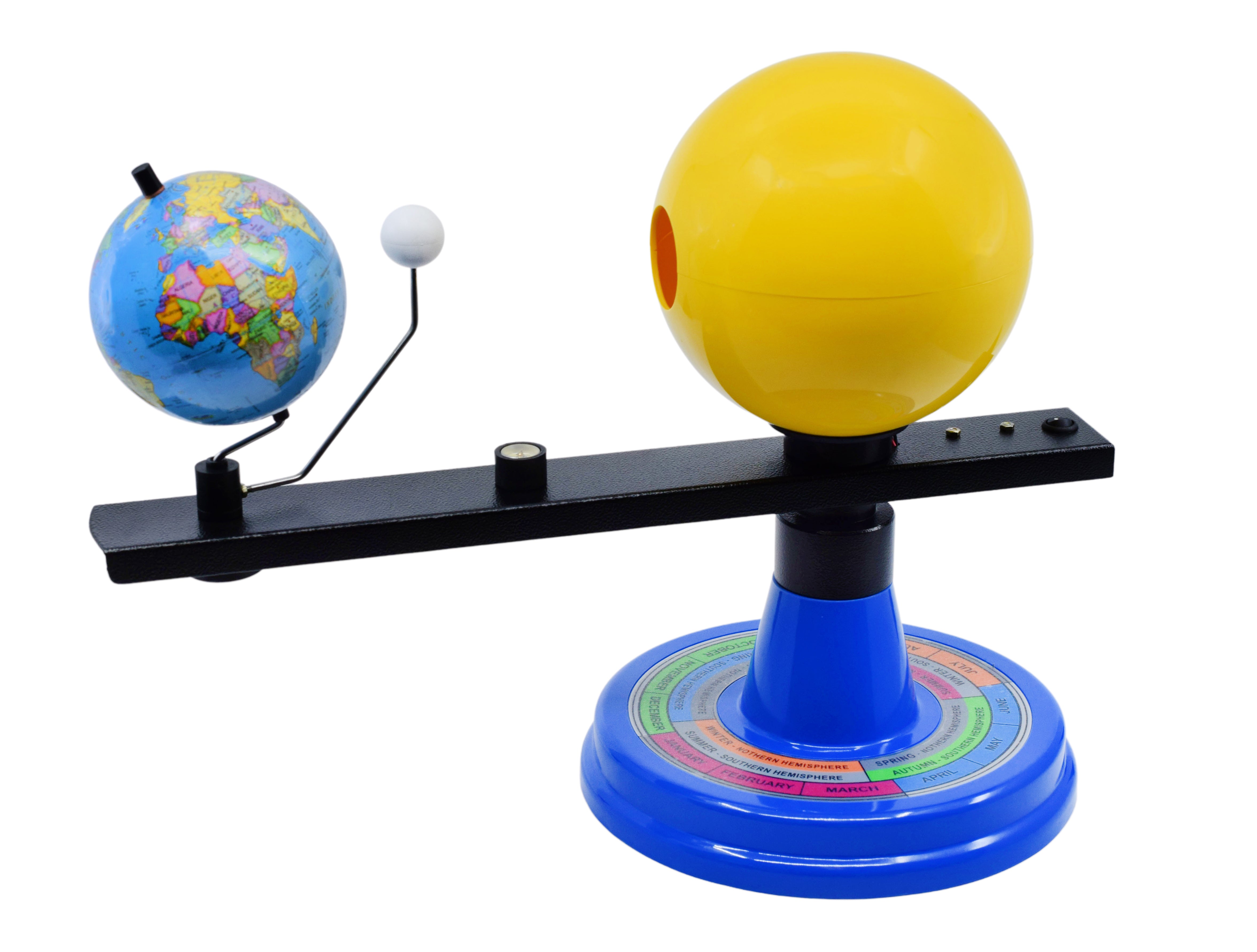 Illuminated Sun, Earth, and Moon Orbital Model