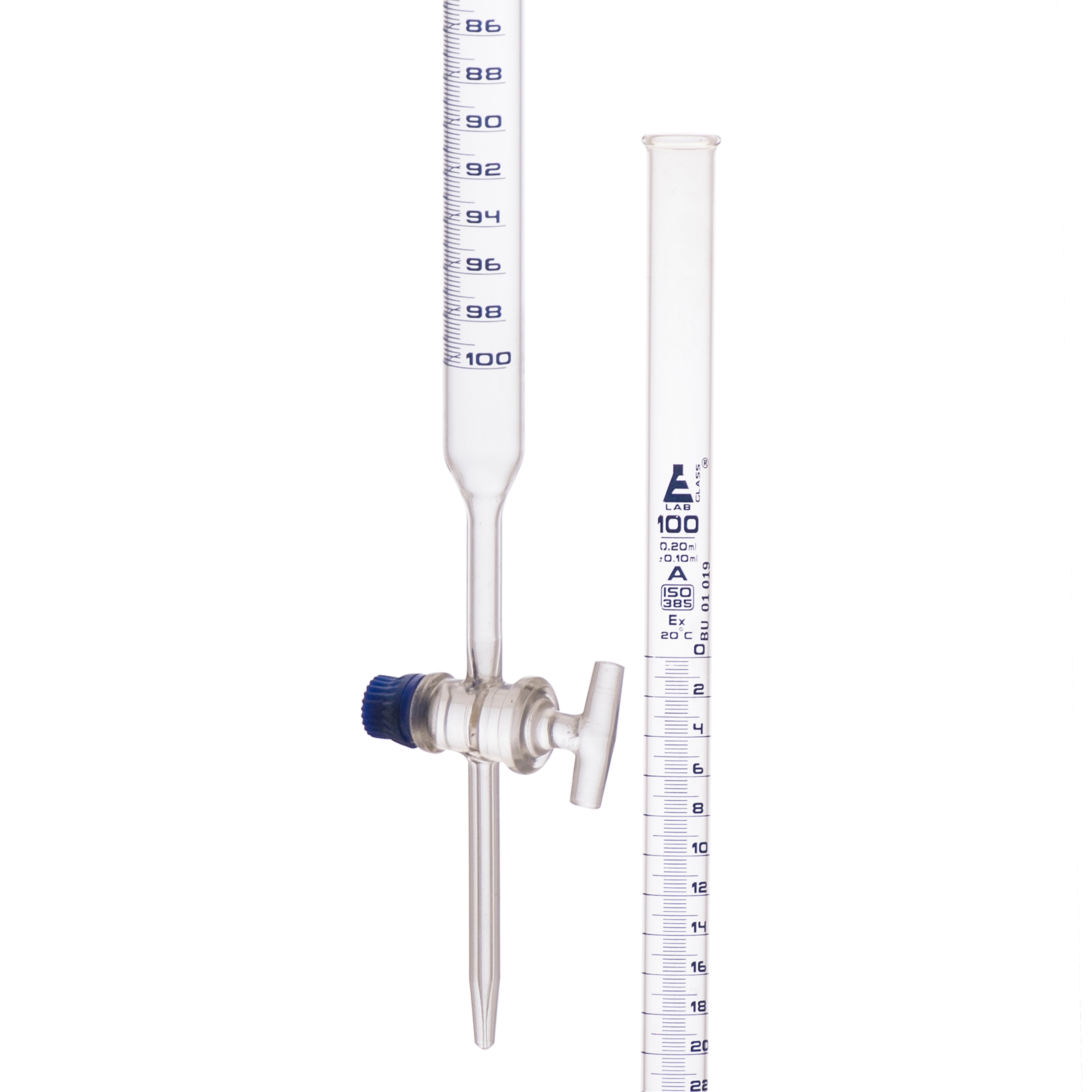 Class A Borosilicate Glass Burette with Glass Key Stopcock