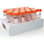 25-Pack Non-Sterile Racked Polypropylene Centrifuge Tubes with Flat Cap, 50mL