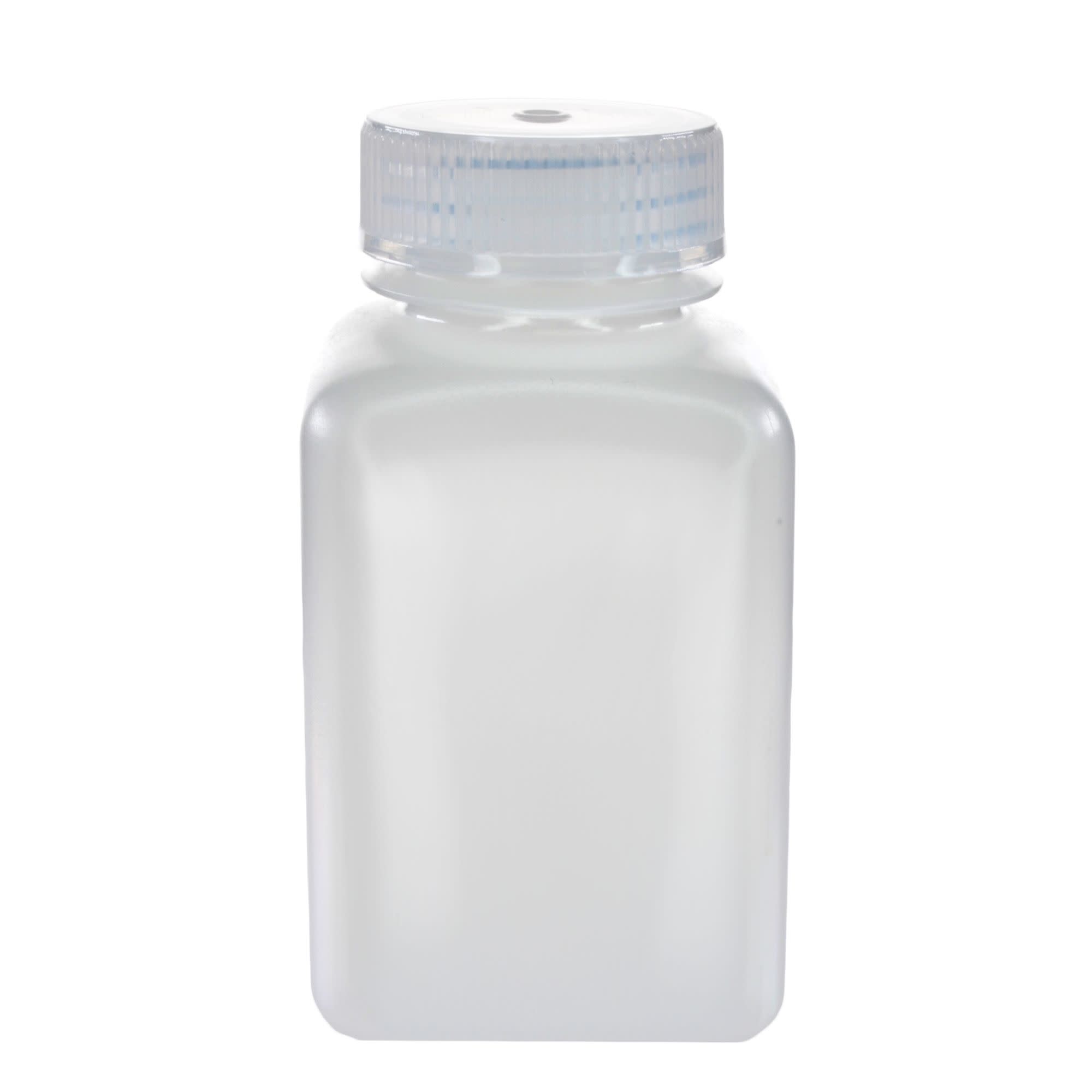 12-Pack Translucent Wide Mouth Square HDPE Reagent Bottles with PP Caps, 175mL, -100 to 120°C