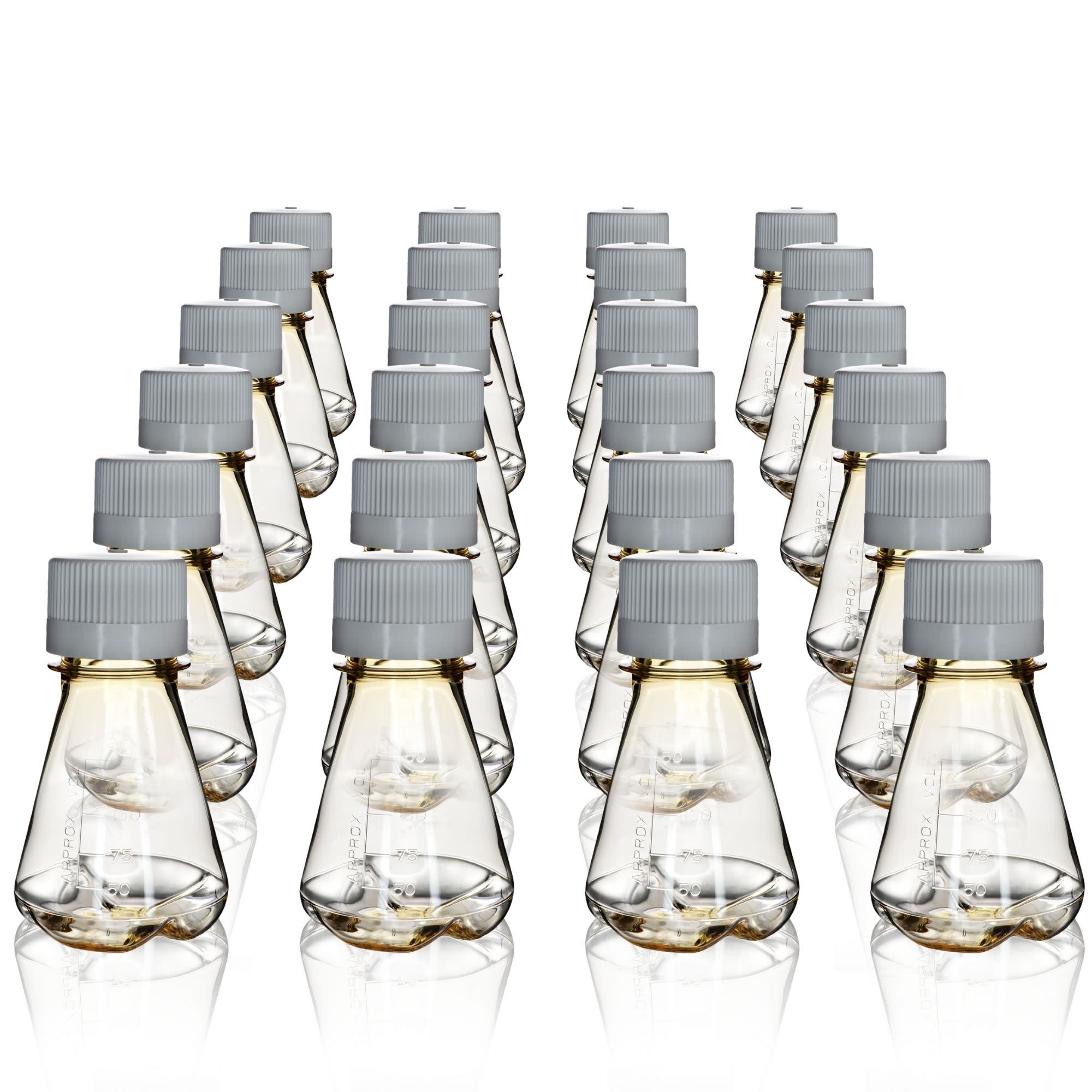 Sterile Polycarbonate Erlenmeyer Flask with Baffled Bottom, 125mL