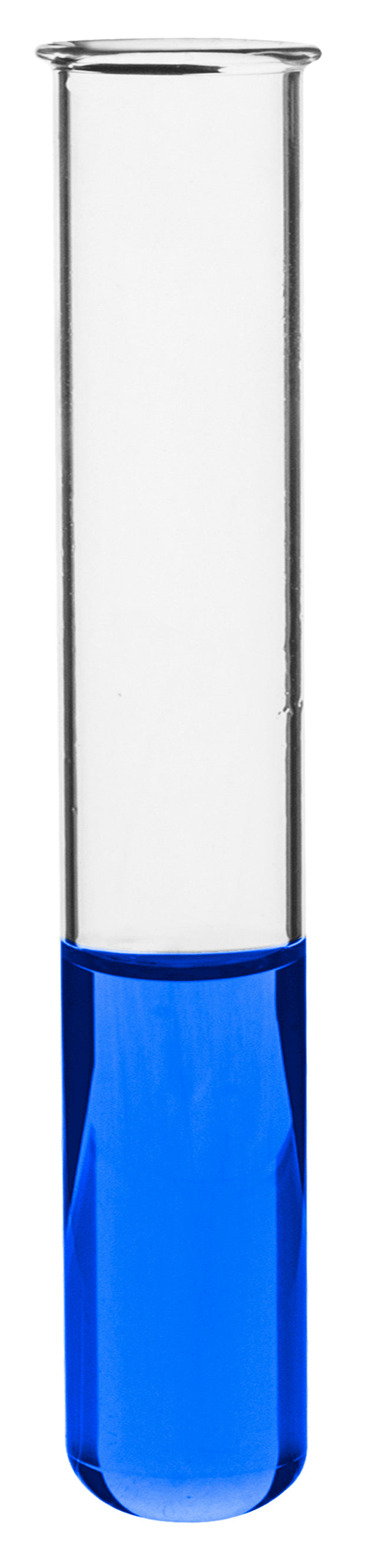 100PK Test Tubes, 50mL, 24x150mm - Rimmed - Light Wall, 1.2mm Thick - Borosilicate 3.3 Glass