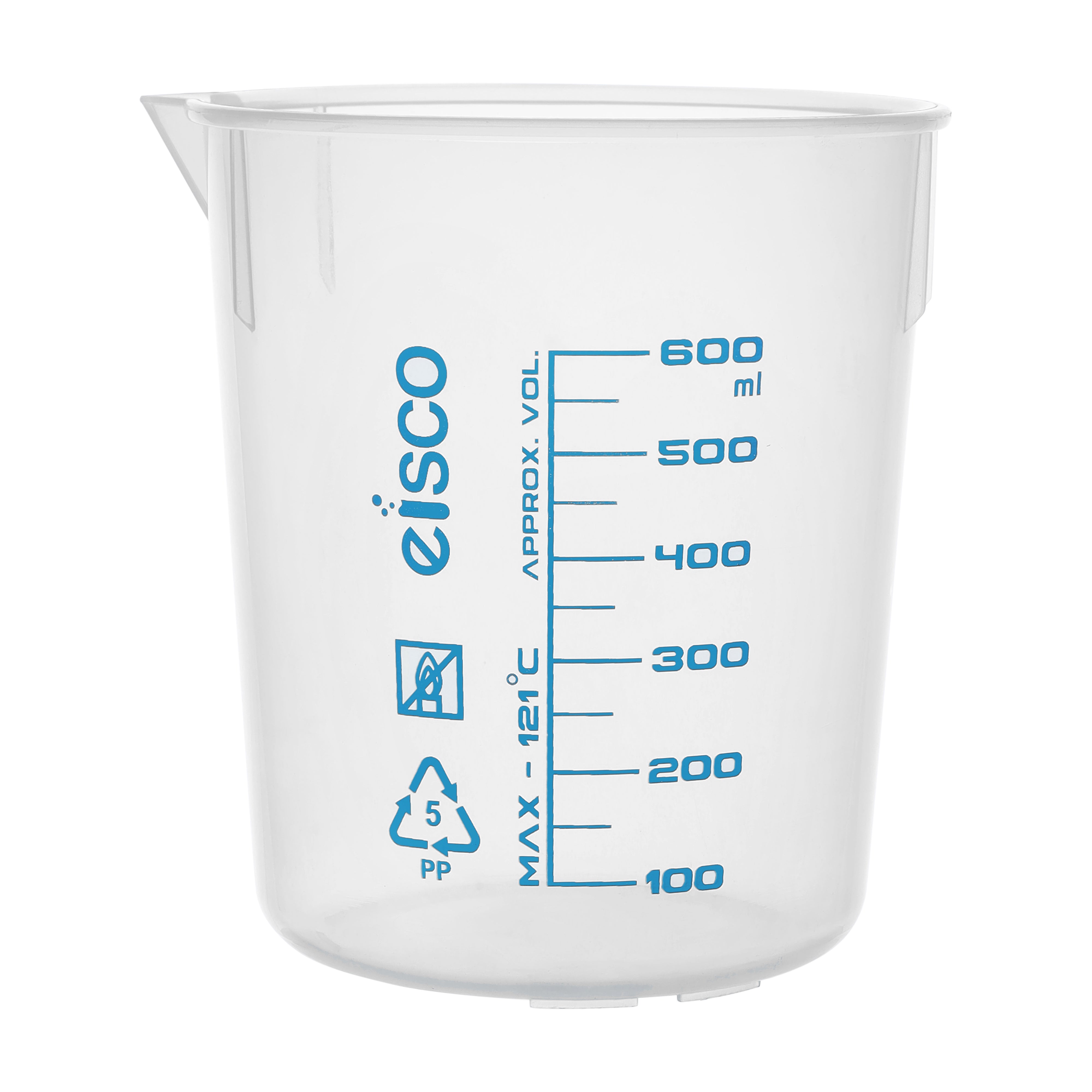Premium Polypropylene Beaker, Blue Screen Printed