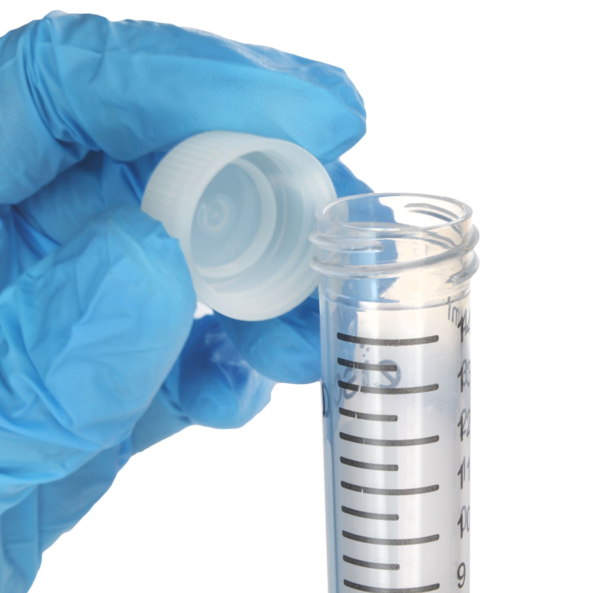 25-Pack Heavy Metal-Free Sterile Polypropylene Centrifuge Tubes with Flat Cap, 15mL