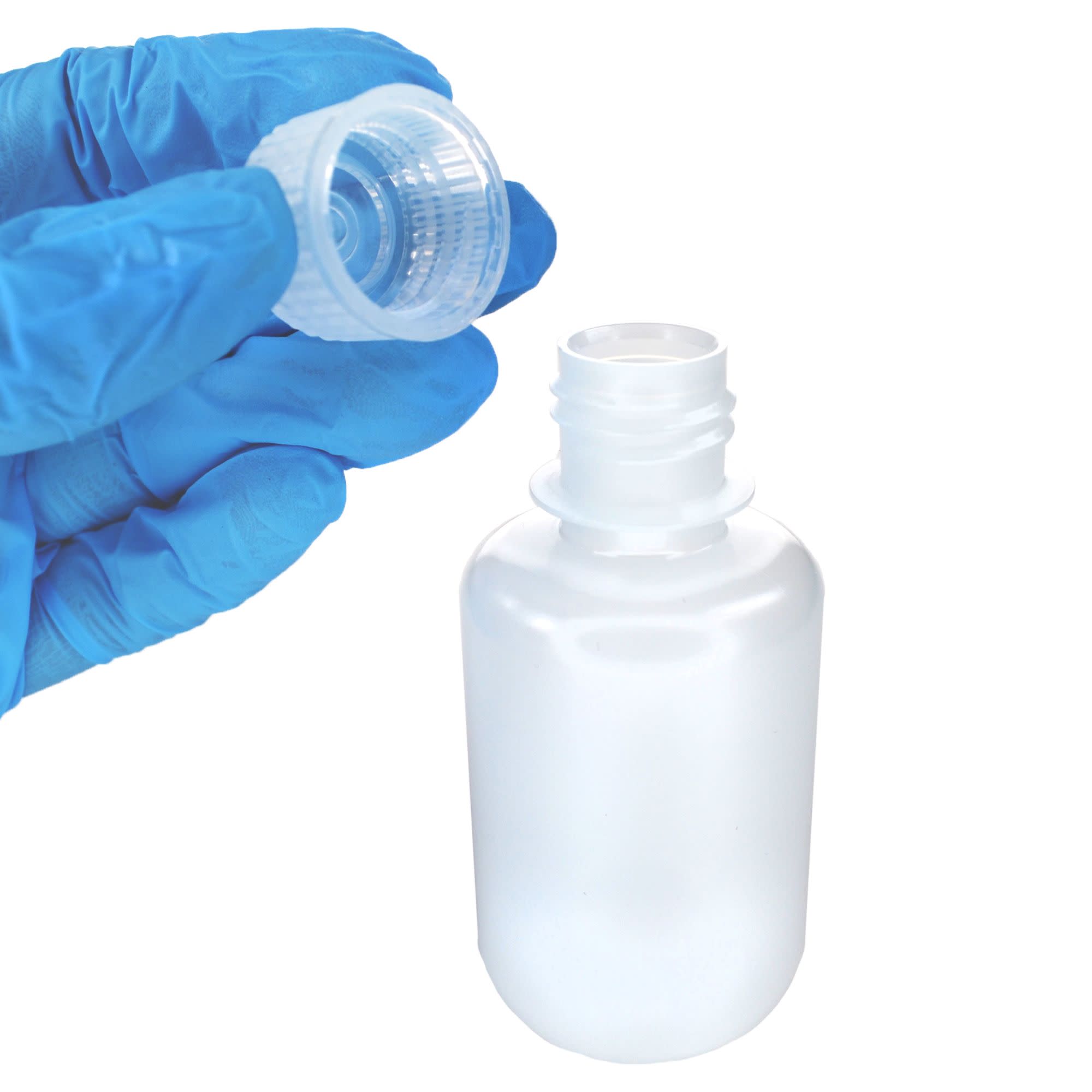 12-Pack Translucent Narrow Mouth LDPE Reagent Bottles with PP Caps, 60mL, -100 to 80°C