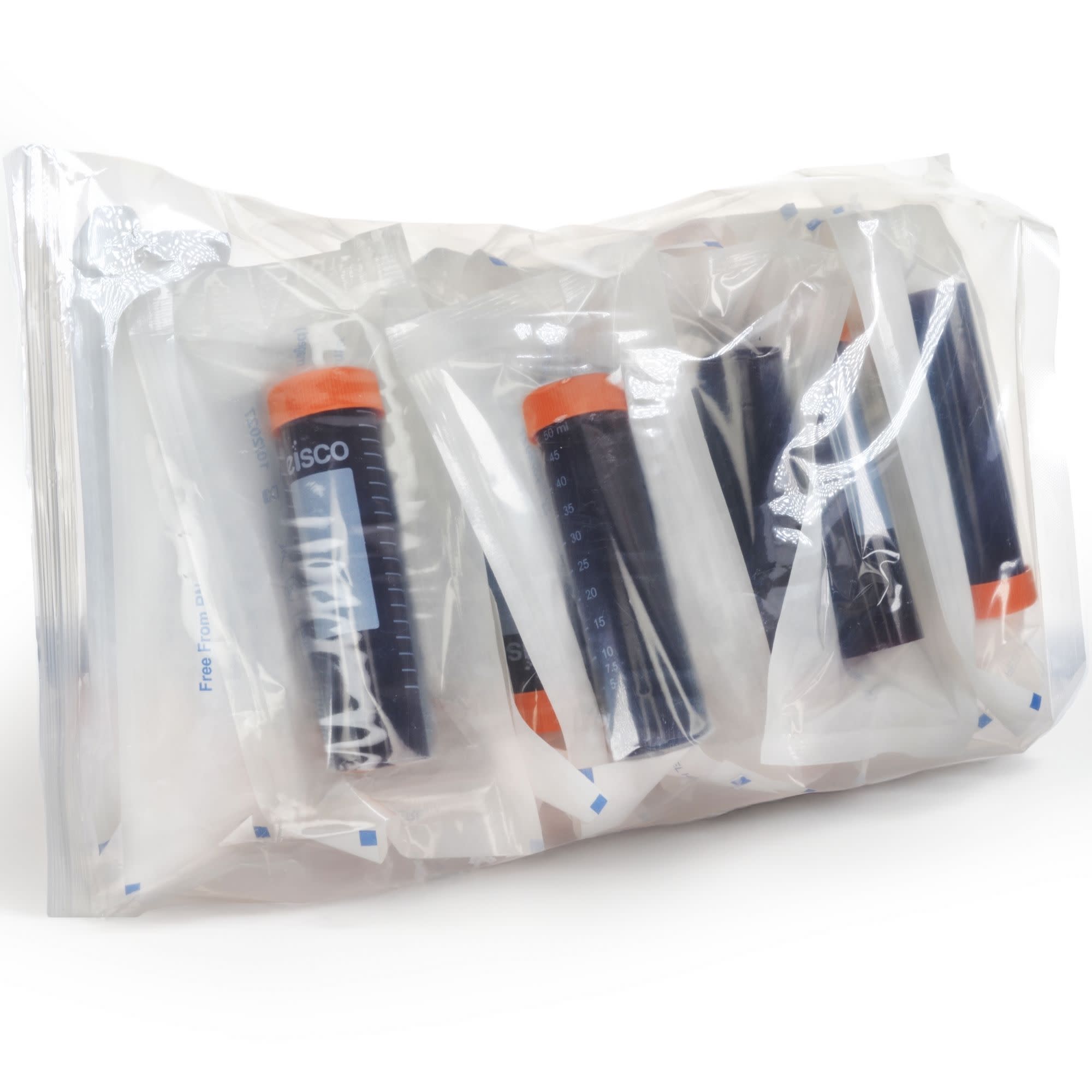 25-Pack Sterile Self-Standing Individually Wrapped Amber Polypropylene Centrifuge Tubes with Flat Cap, 50mL