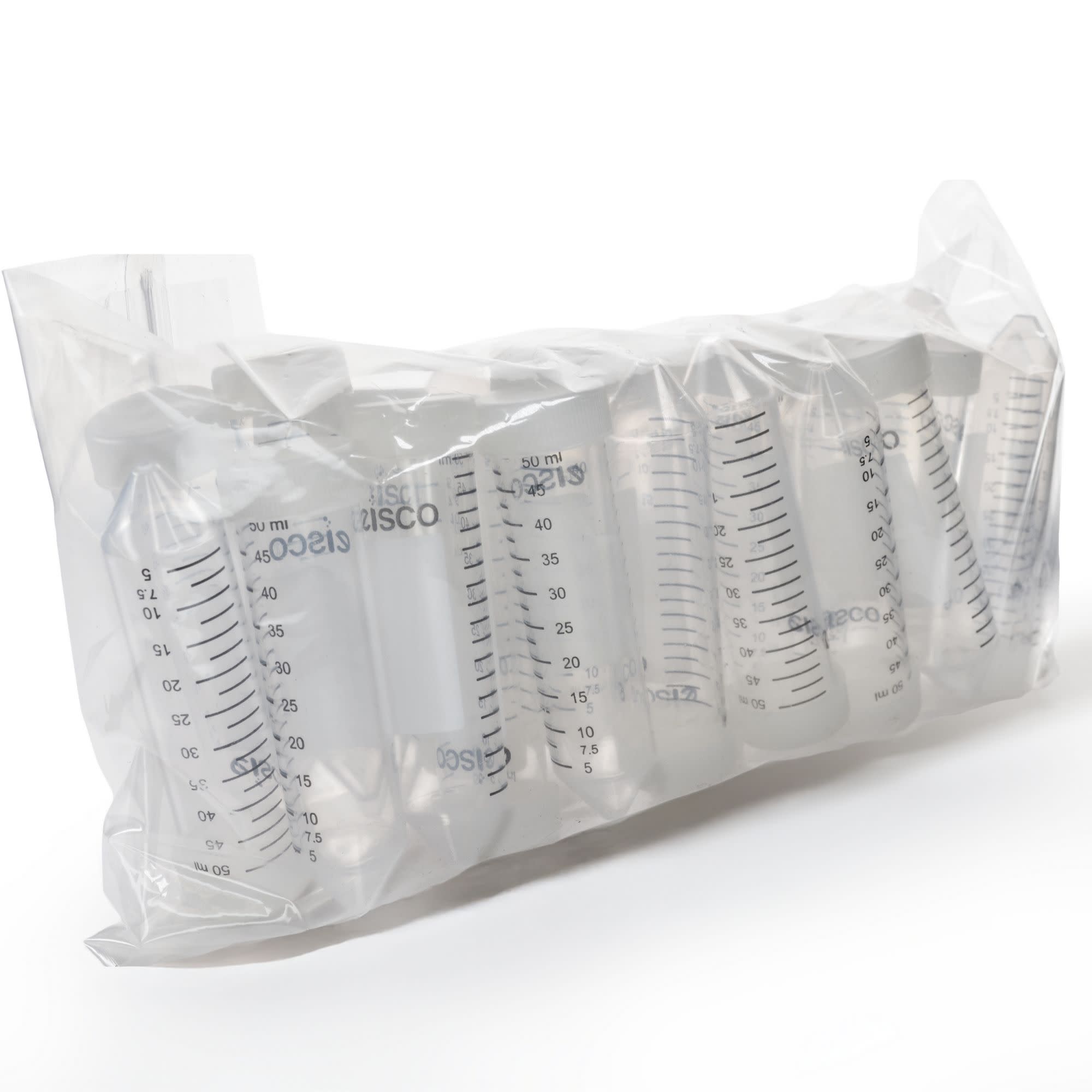 25-Pack Heavy Metal-Free Sterile Polypropylene Centrifuge Tubes with Flat Cap, 50mL