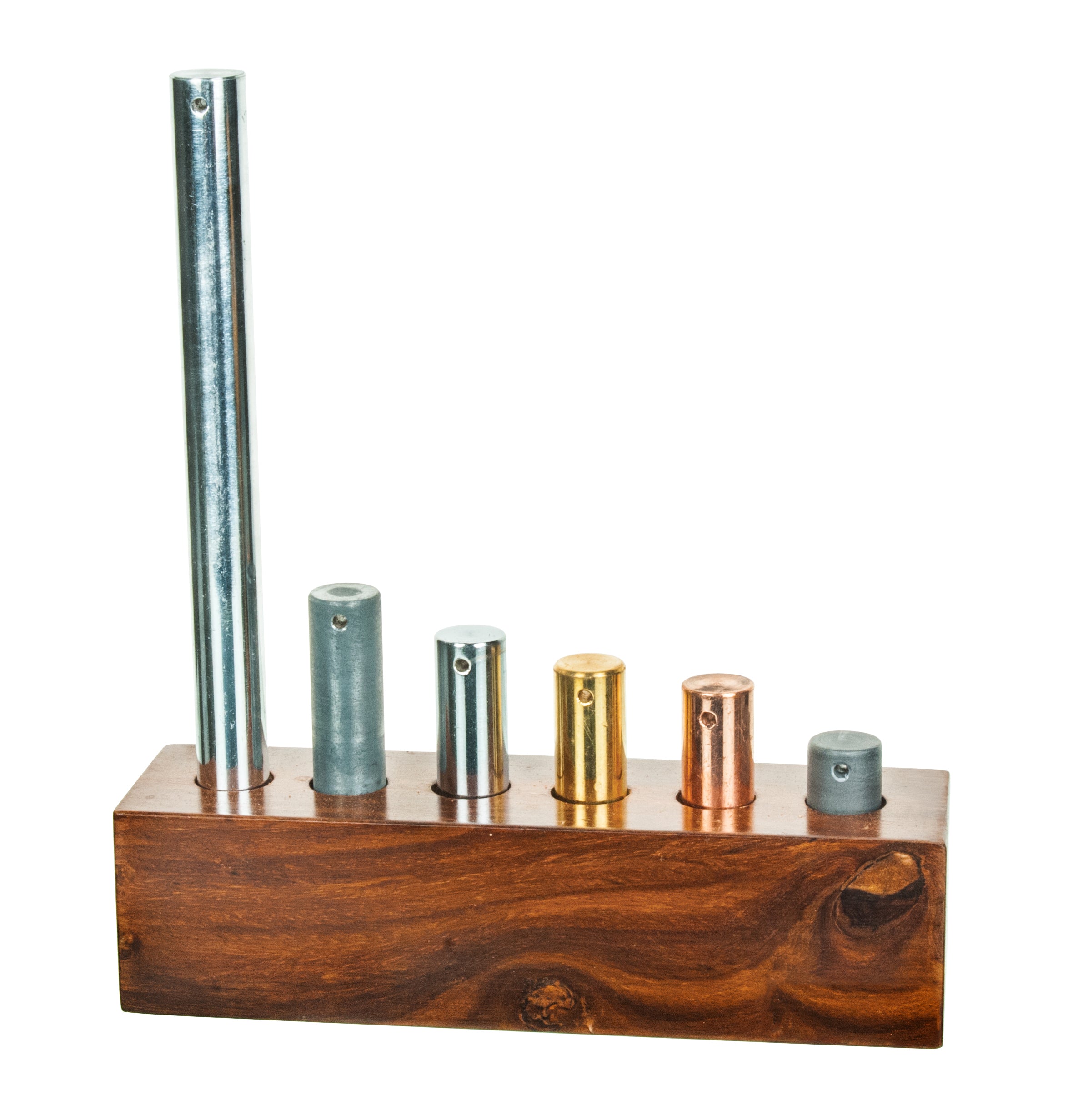 6-Metal Equal Mass Cylinders Set (Copper, Lead, Brass, Zinc, Iron, Aluminum)