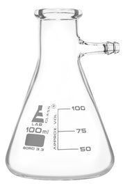 Filtering Flask with Integral Side Arm, 100mL, White Graduations, Borosilicate Glass